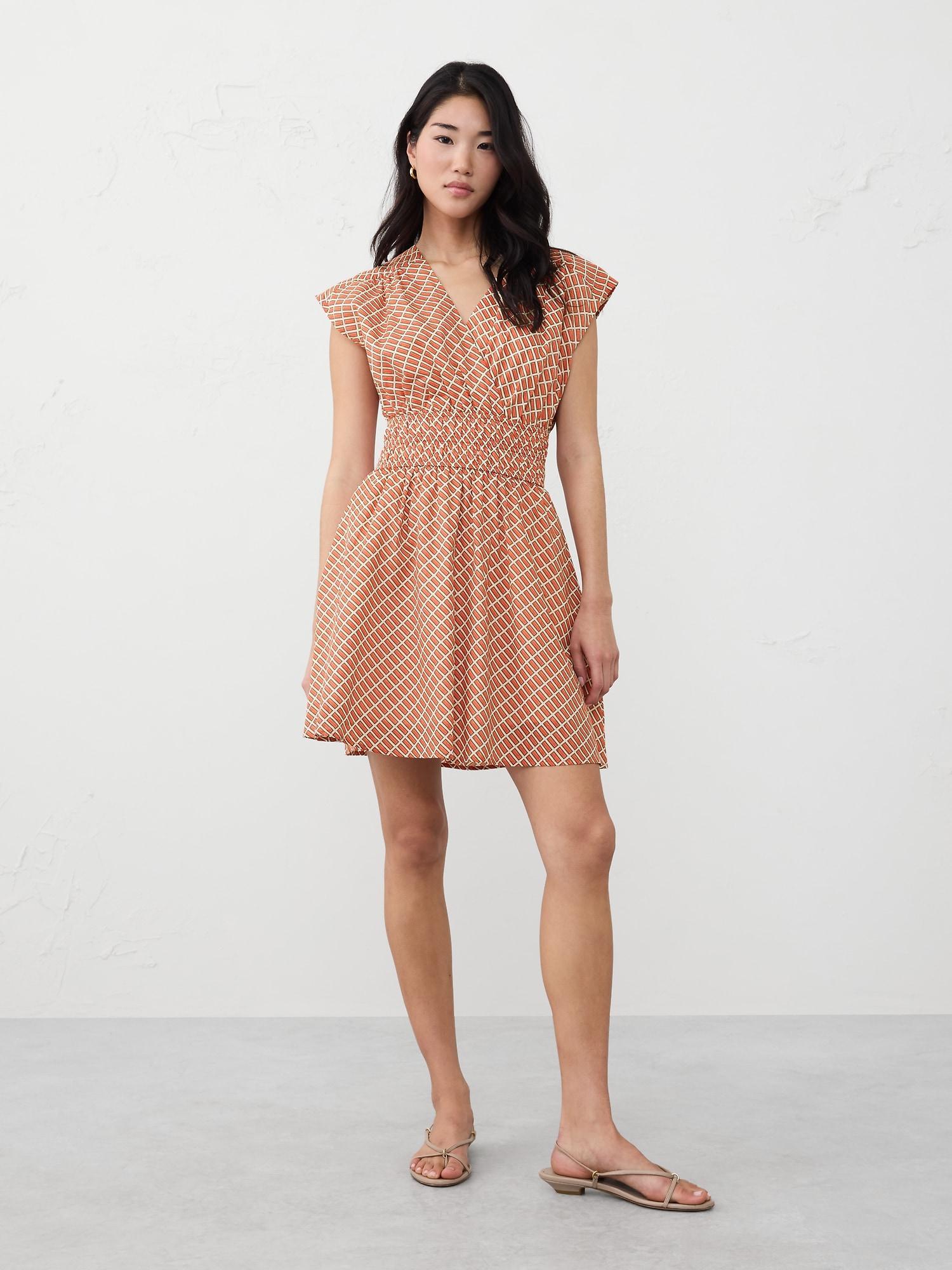 Voile Shirred-Waist Mini Dress Product Image