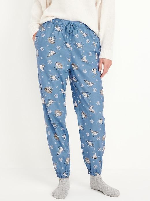 High-Waisted Flannel Pajama Joggers for Women Product Image