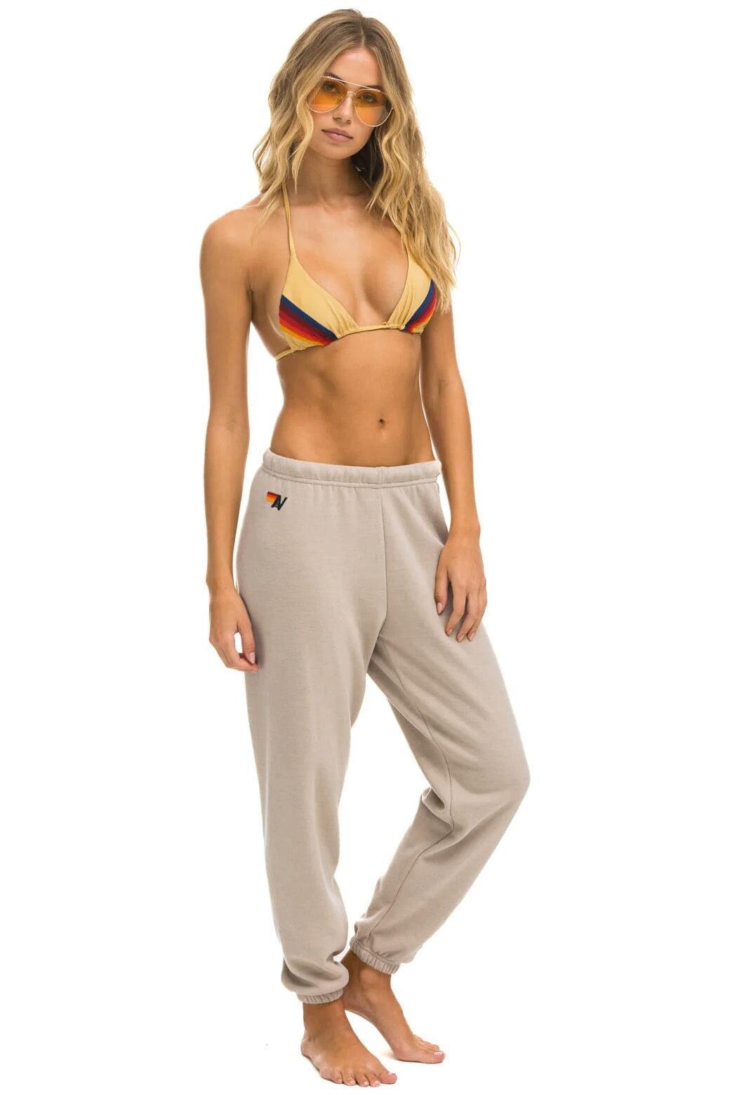 5 STRIPE SWEATPANTS - SAND // TAN Female Product Image