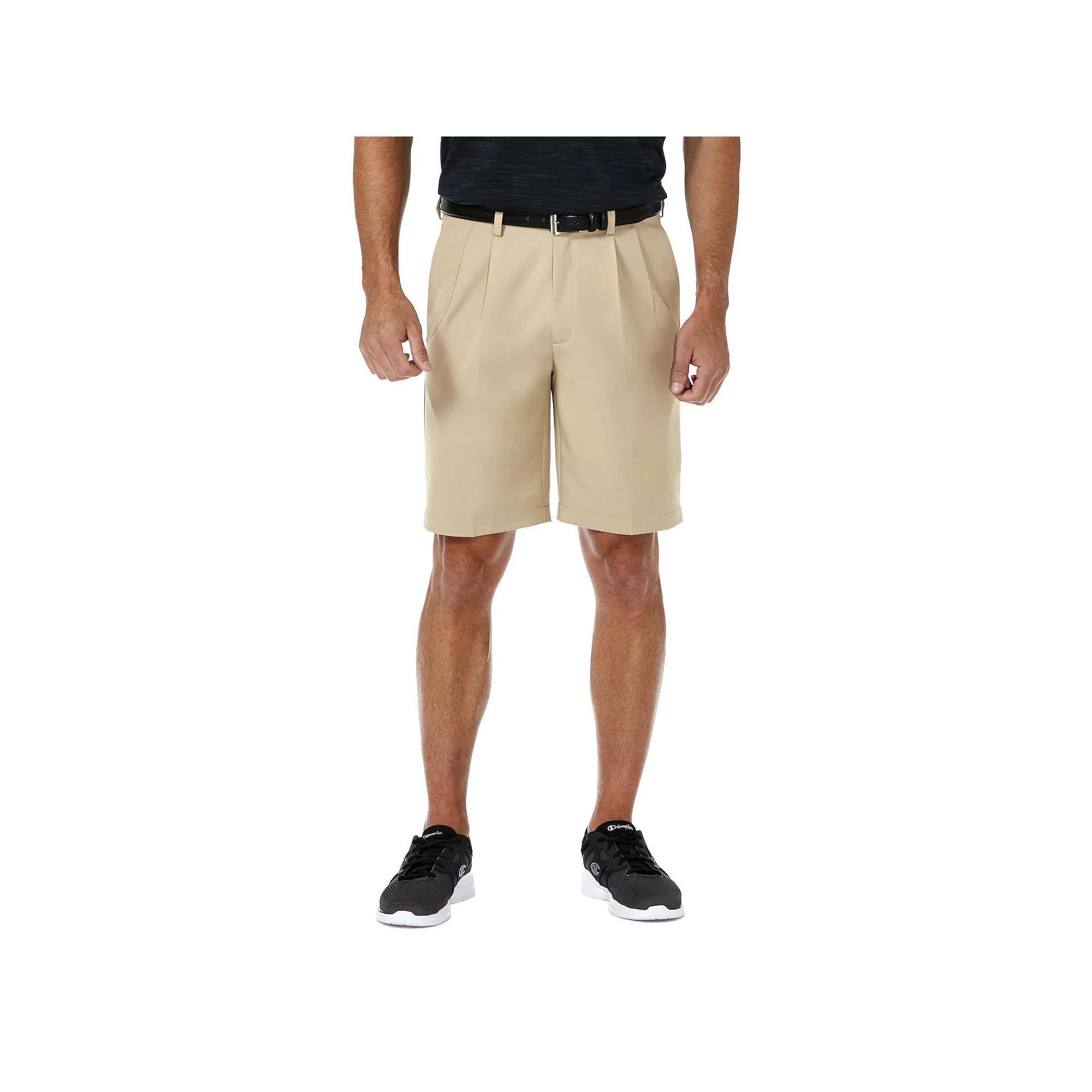 Mens Haggar Cool 18 PRO Straight-Fit Solid Pleated Shorts Product Image