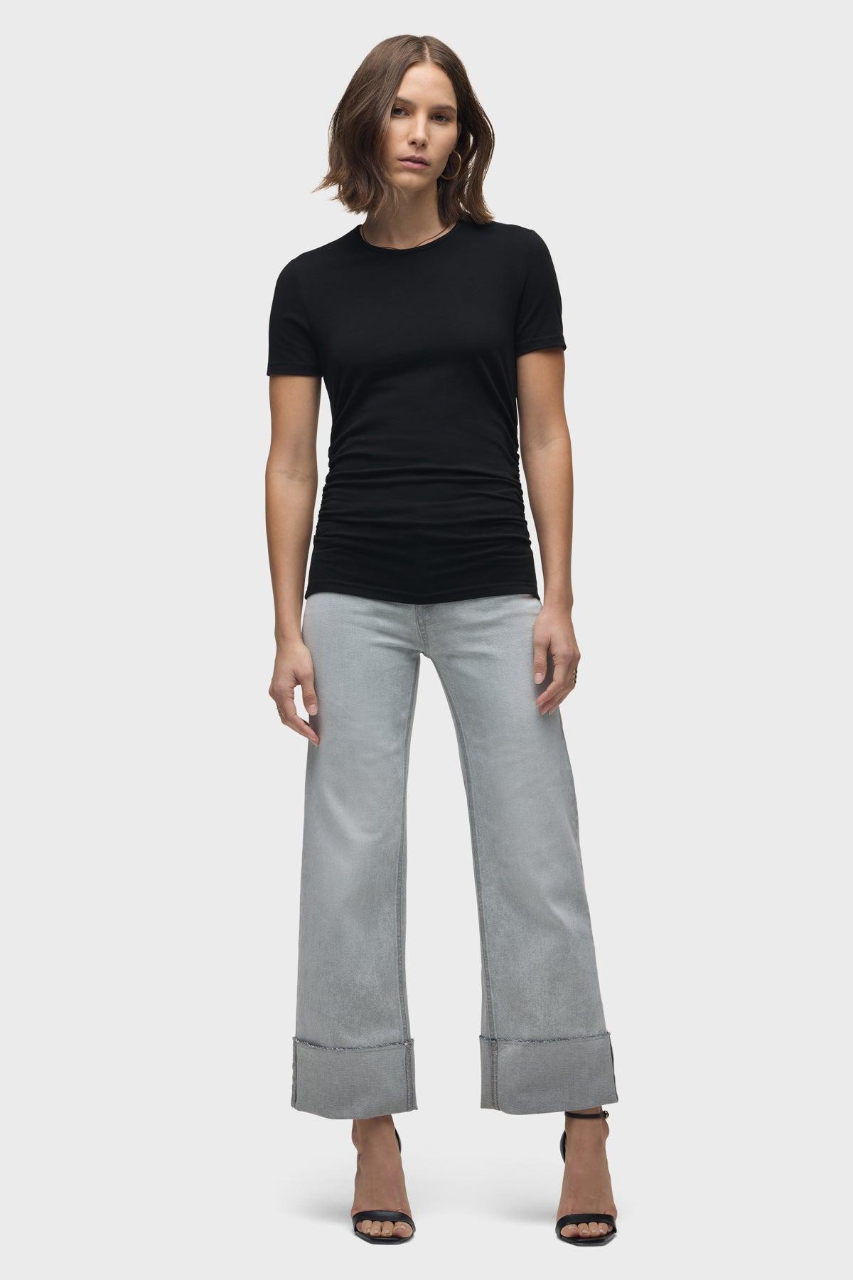 Ruched Crew Neck Top Female Product Image