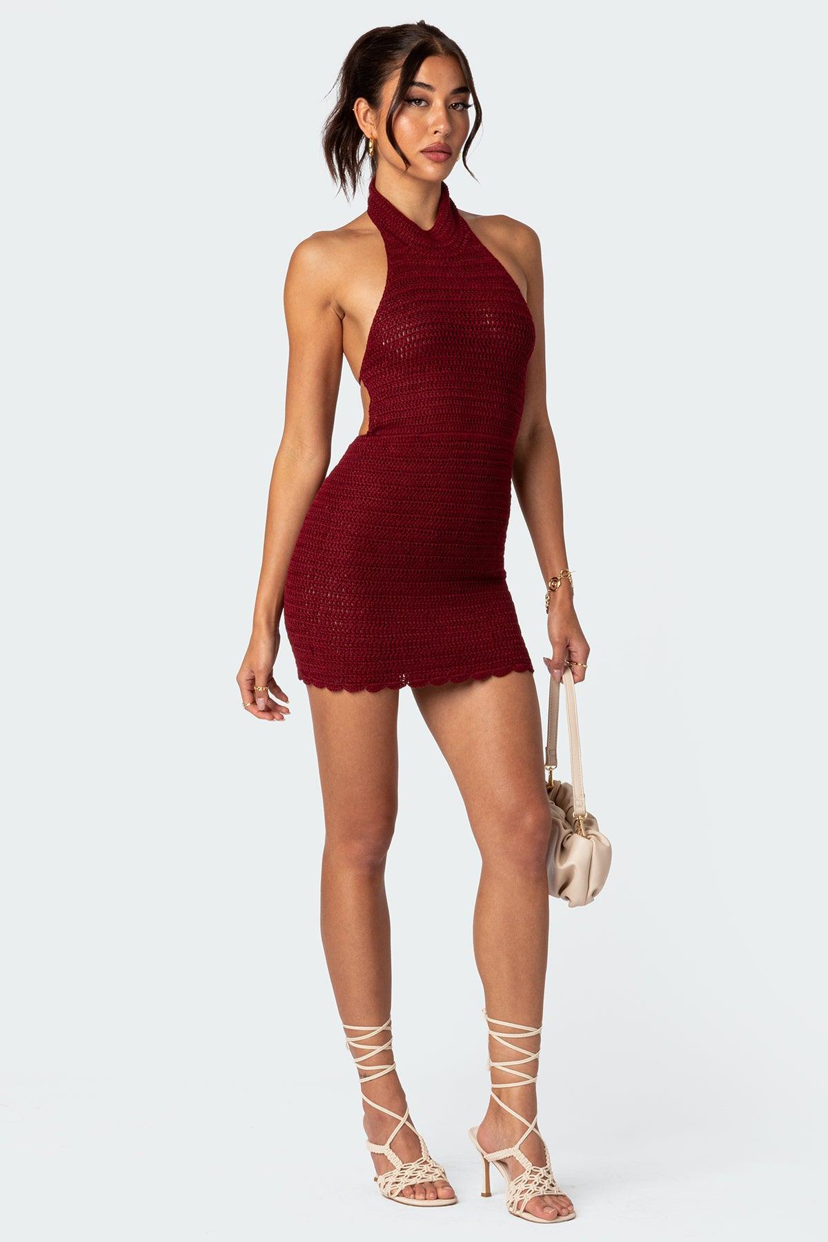 Novalie Crochet Open Back Mini Dress Product Image