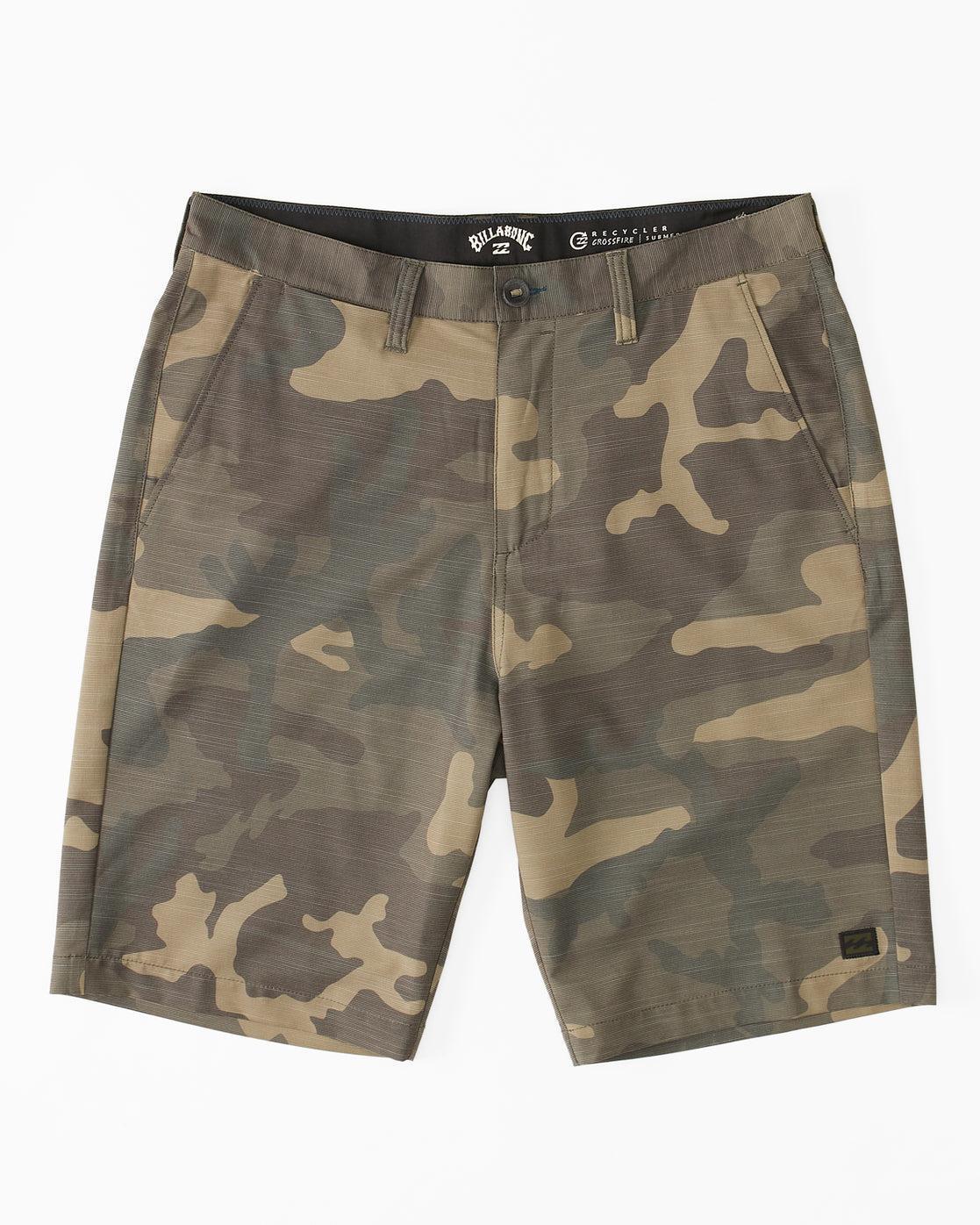 Crossfire Slub 21" Hybrid Submersible Shorts - Green Camo Male Product Image