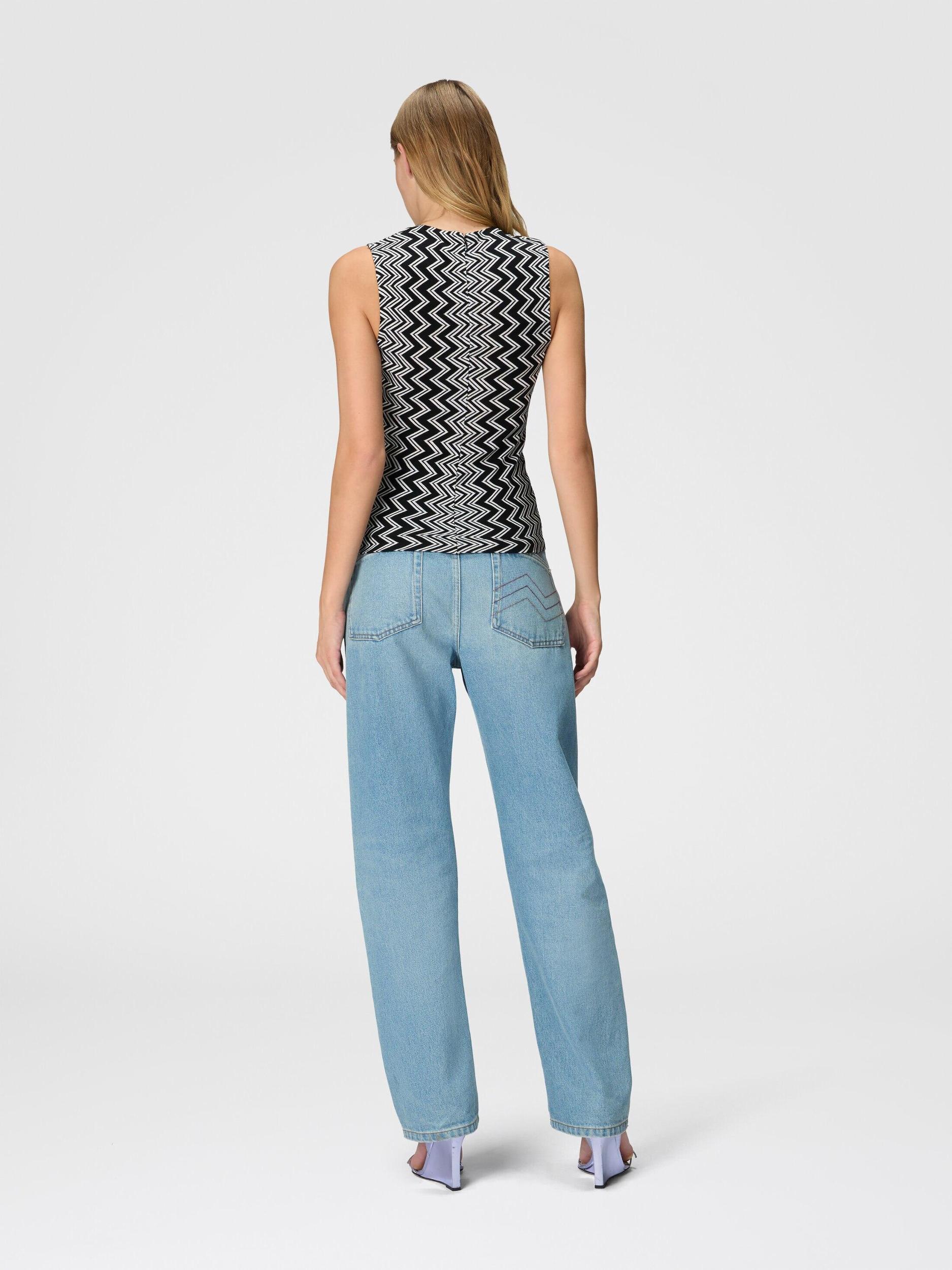 Zigzag wool and viscose tank top Product Image