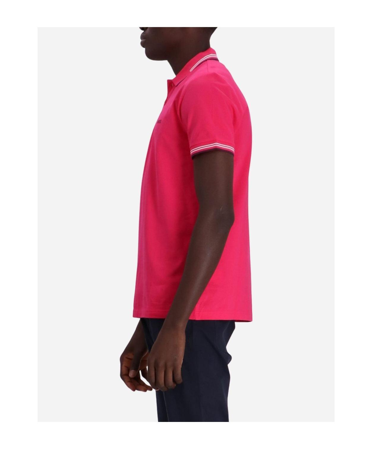 HUGO BOSS Paul Curved Polo Shirt In Bright Pink Product Image