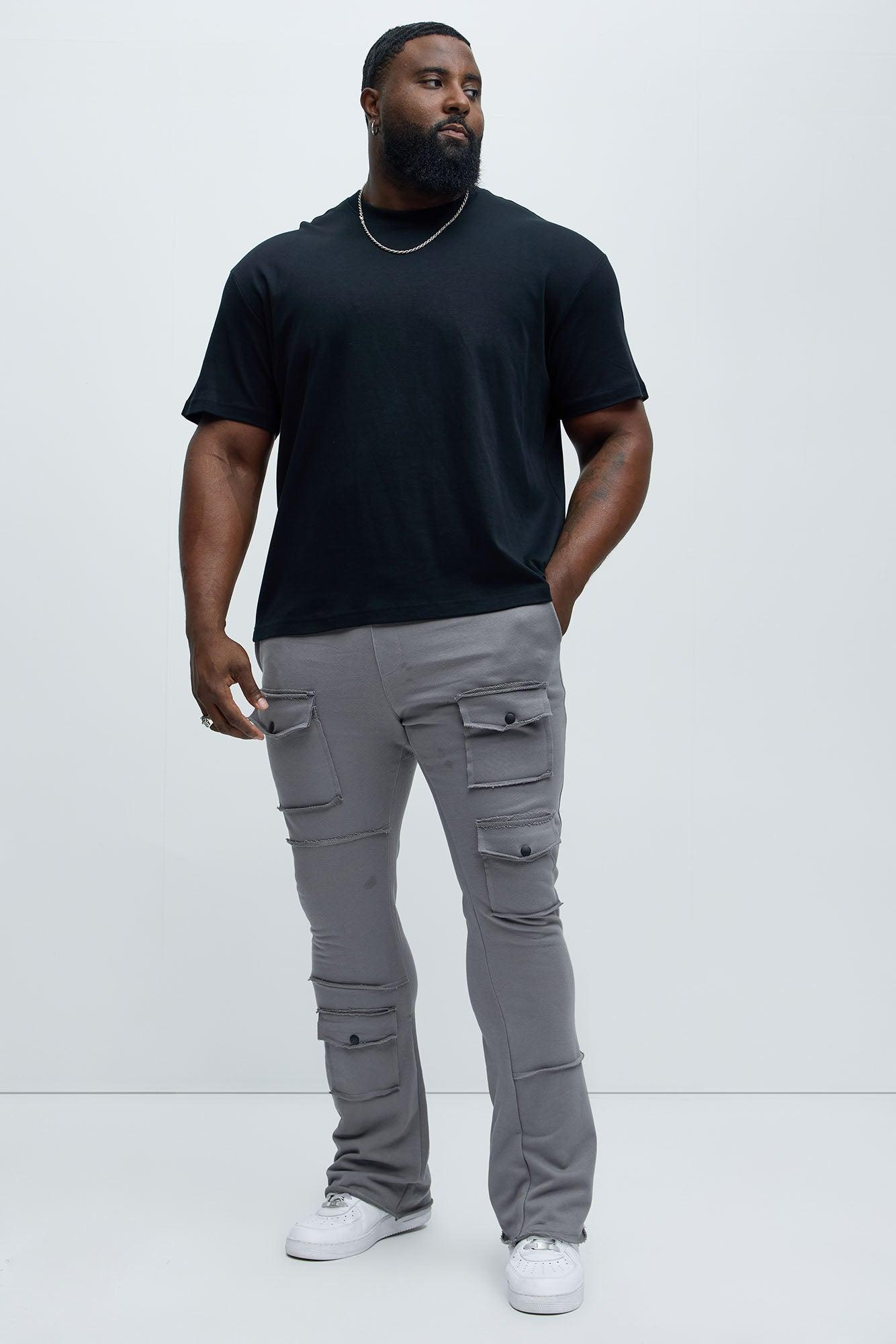 Extra Cargo Flared Sweatpants - Grey Product Image