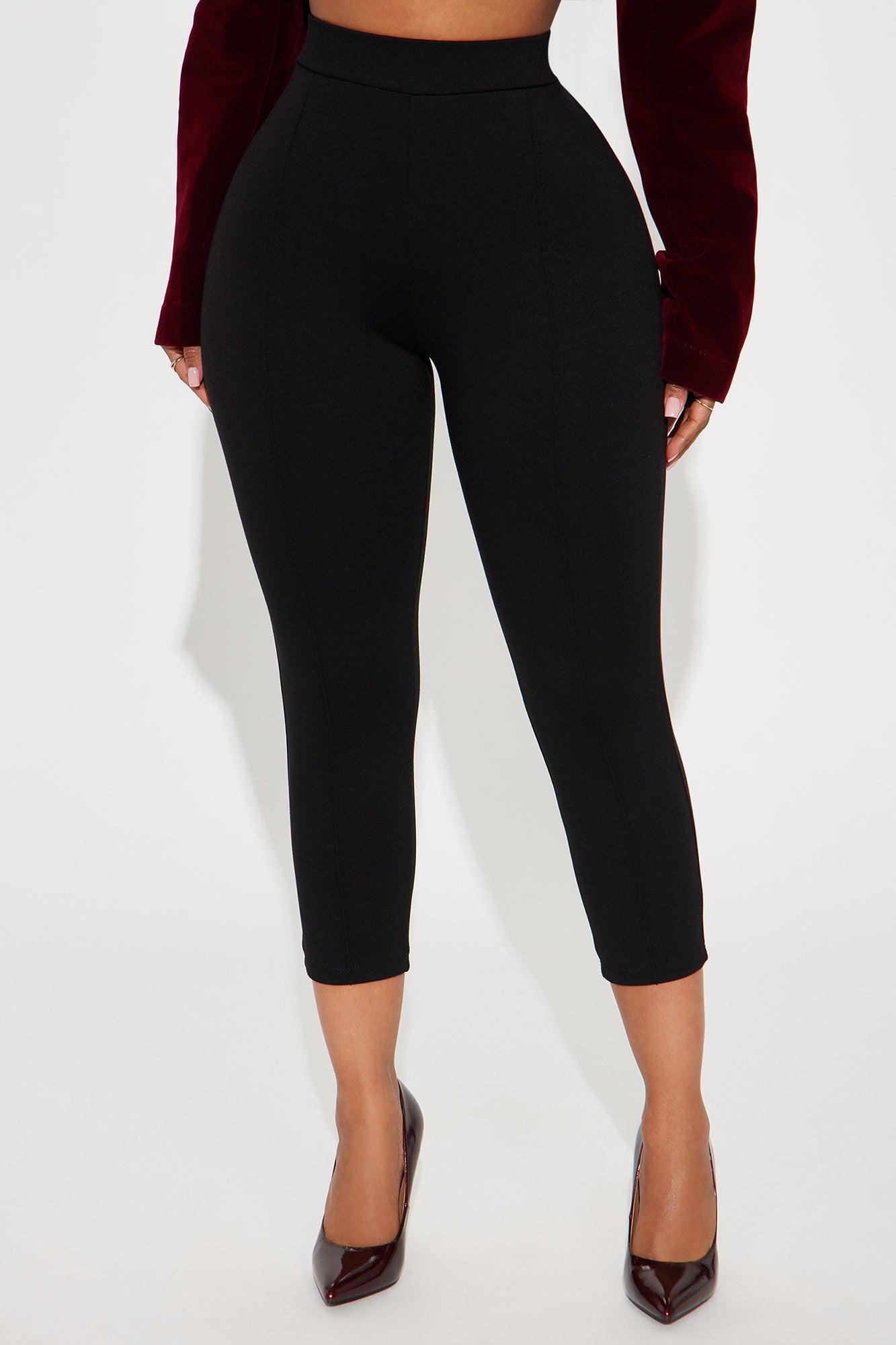 Daniella Pintuck Ponte Capri Legging - Black Product Image