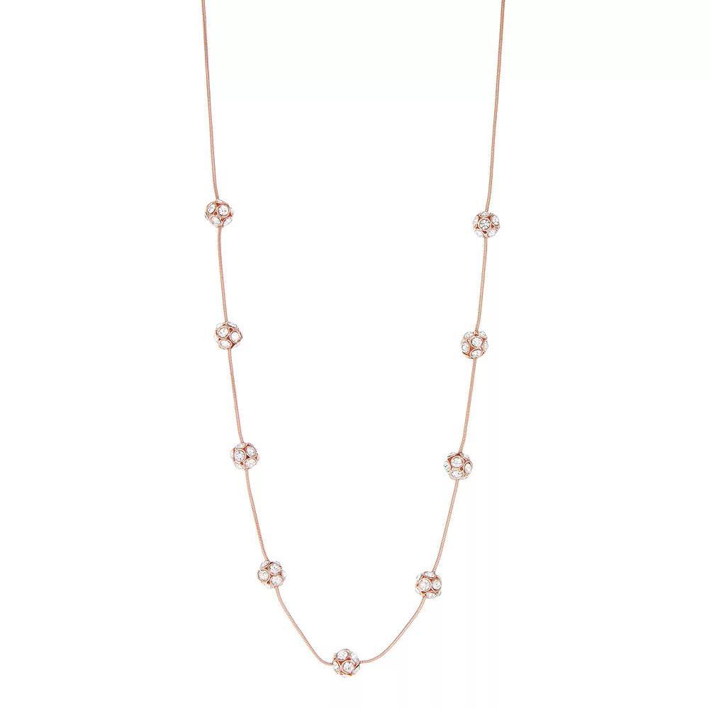 Simply Vera Vera Wang Rose Gold Tone Fireball Collar Necklace, Womens, Clear Product Image