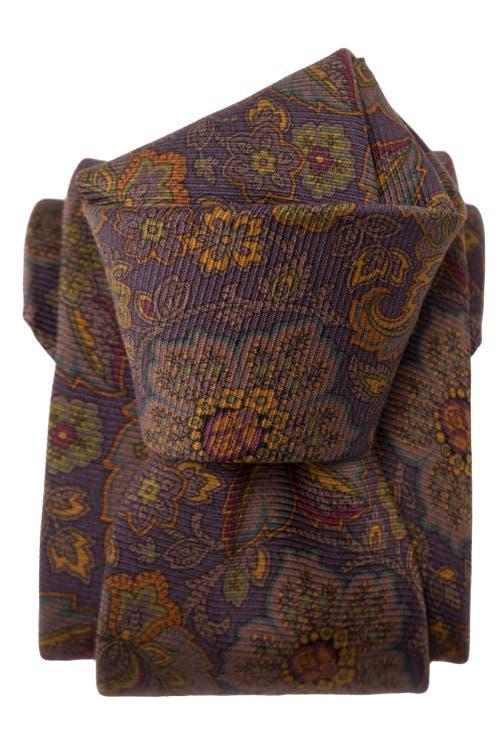 Elizabetta Trevi - Printed Silk Tie for Men in Plum at Nordstrom Product Image