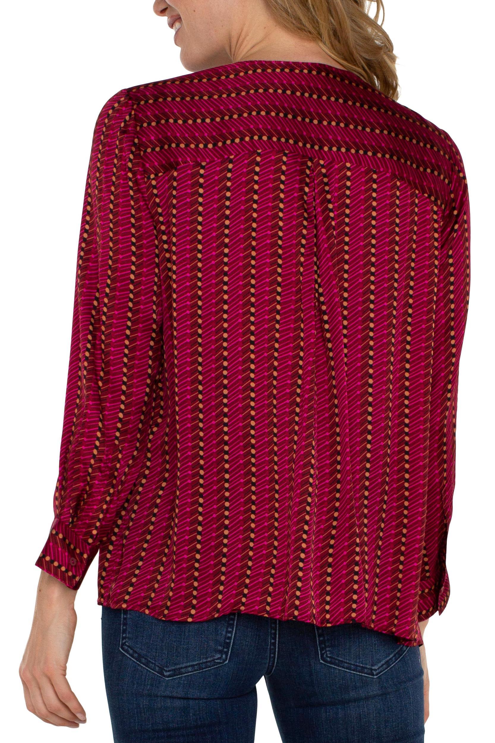 Long Sleeve Popover Woven Blouse Product Image