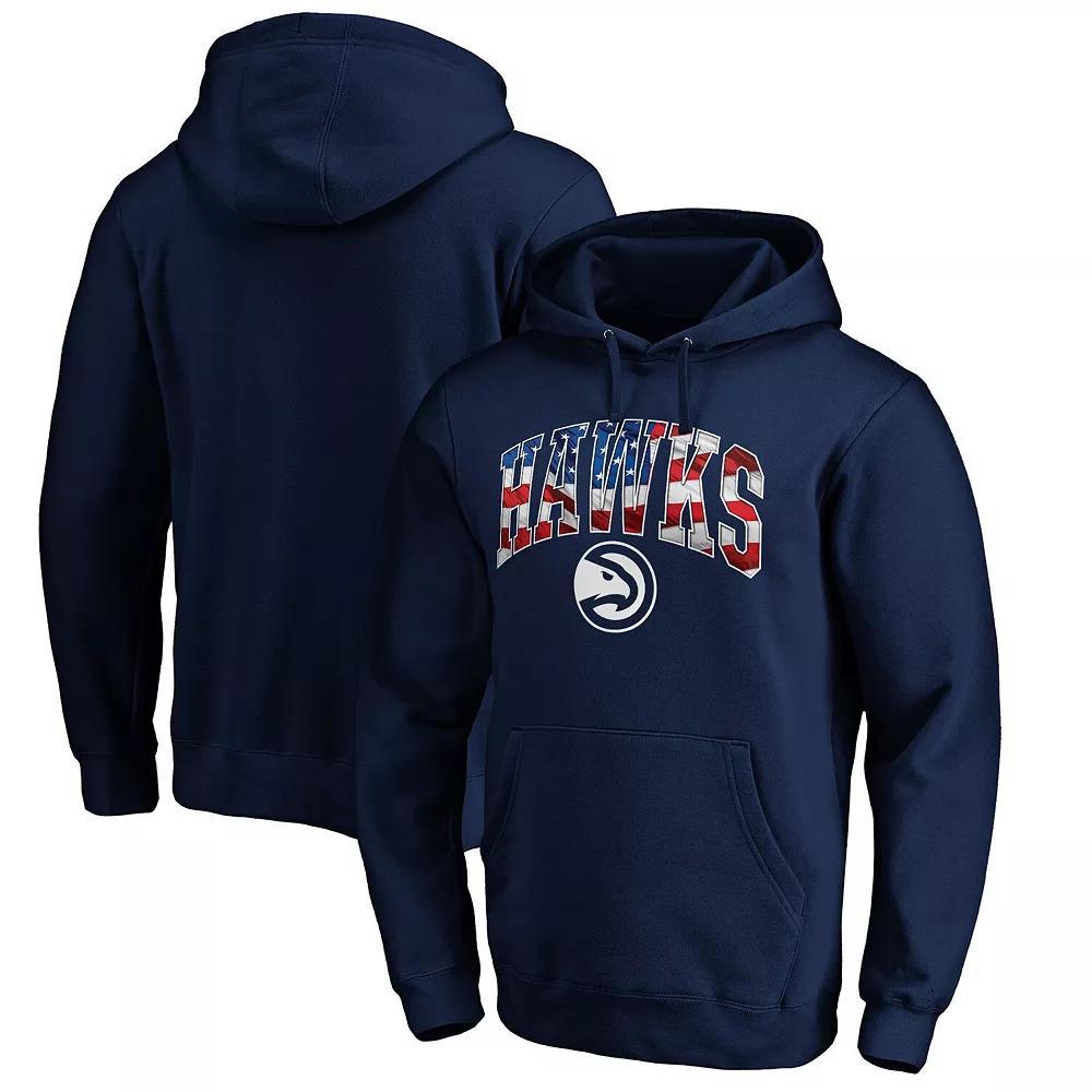 Men's Fanatics Branded Navy Atlanta Hawks Banner Wave Pullover Hoodie, Size: Medium, Blue Product Image
