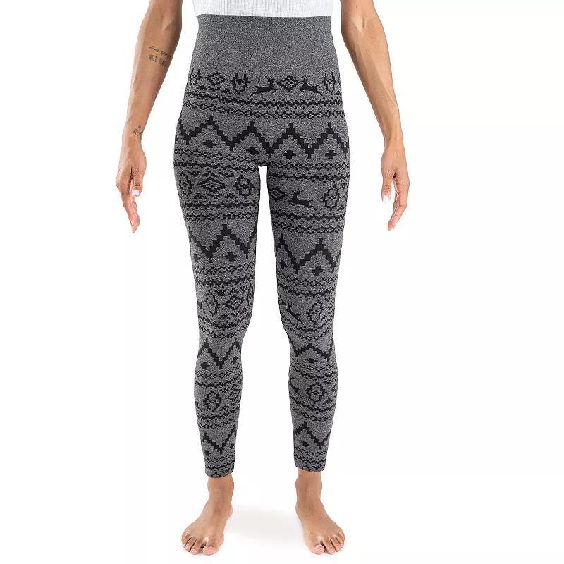 Women's MUK LUKS® Fleece Lined Regular Fit Leggings, Size: 2XL-3XL, Ebony Geo Product Image