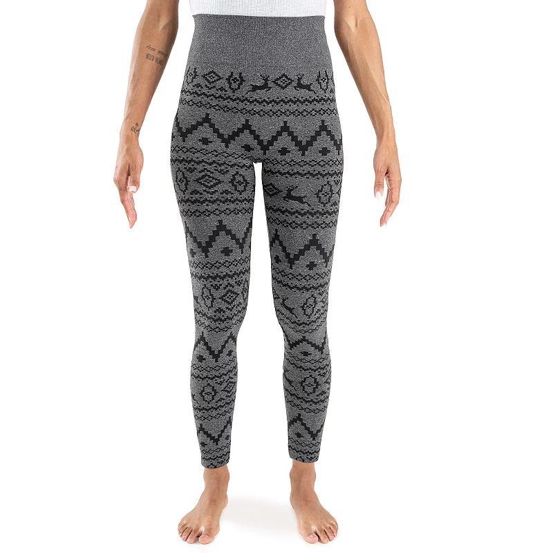 Women's MUK LUKS® Fleece Lined Regular Fit Leggings, Size: 2XL-3XL, Ebony Geo Product Image