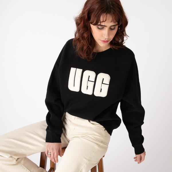 UGG Madeline Fuzzy Logo Crew Neck T-Shirt Cream) Women's T Shirt Product Image