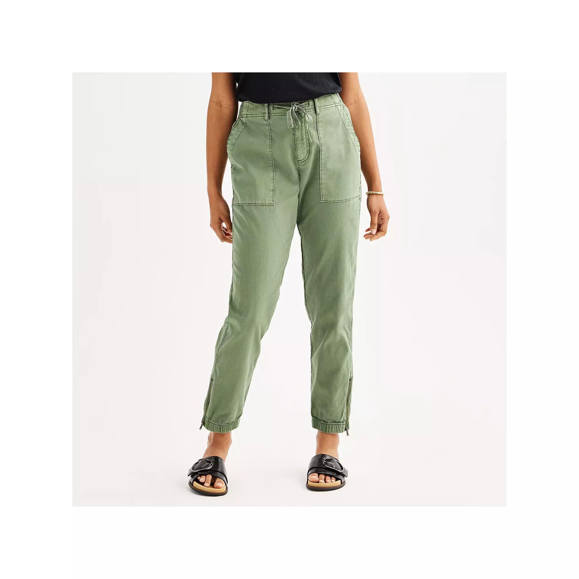 Women's Sonoma Goods For Life® Zip Hem Core Utility Jogger Pants, Size: XXL, Manolo Green Product Image