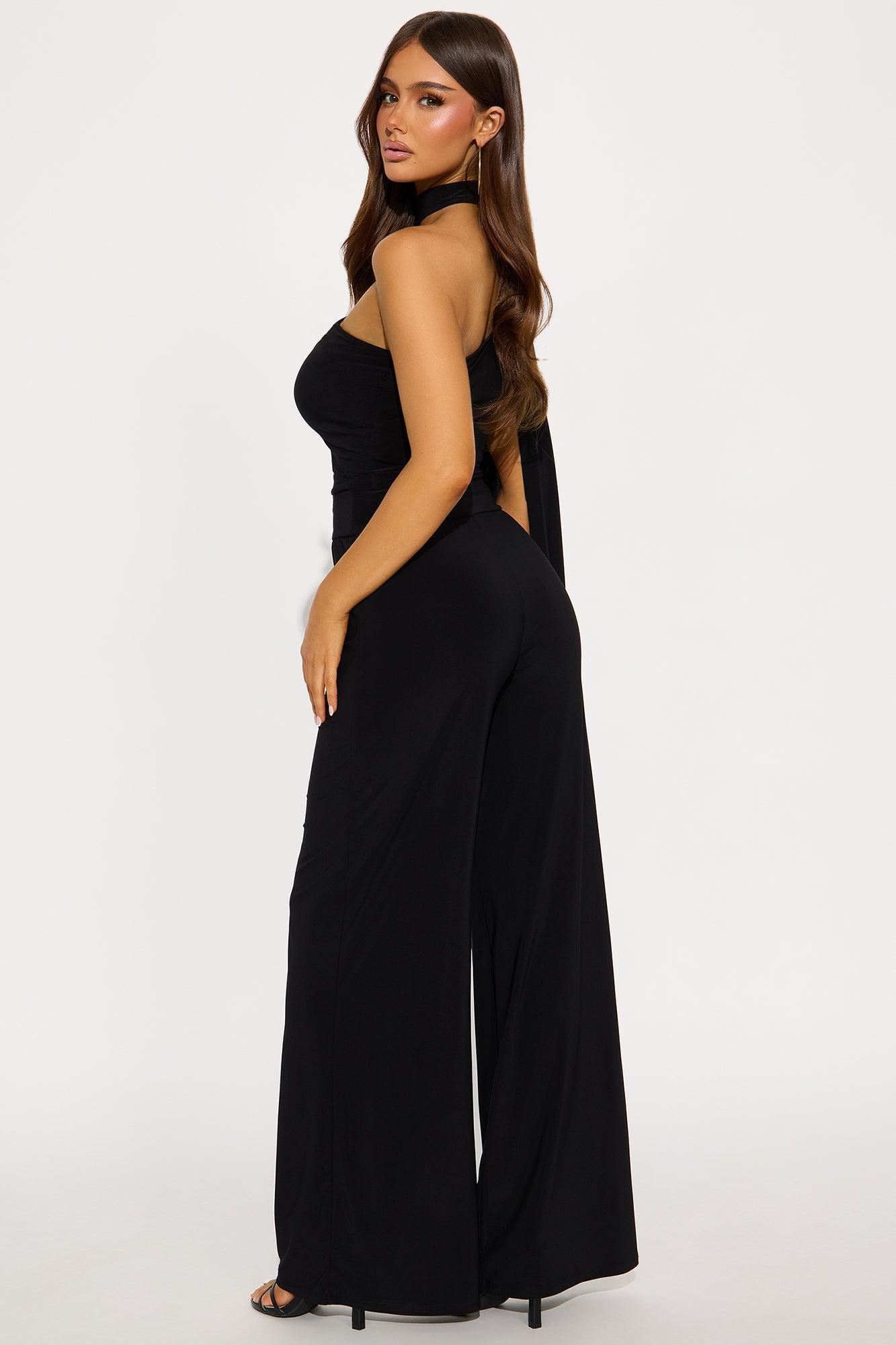 Mariah One Shoulder Pant Set - Black Female Product Image