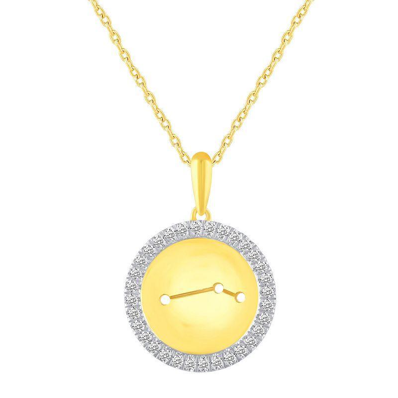 1/4 Carat T.W. Diamond Halo Zodiac Pendant Necklace, Women's, Size: 18", Cancer Product Image