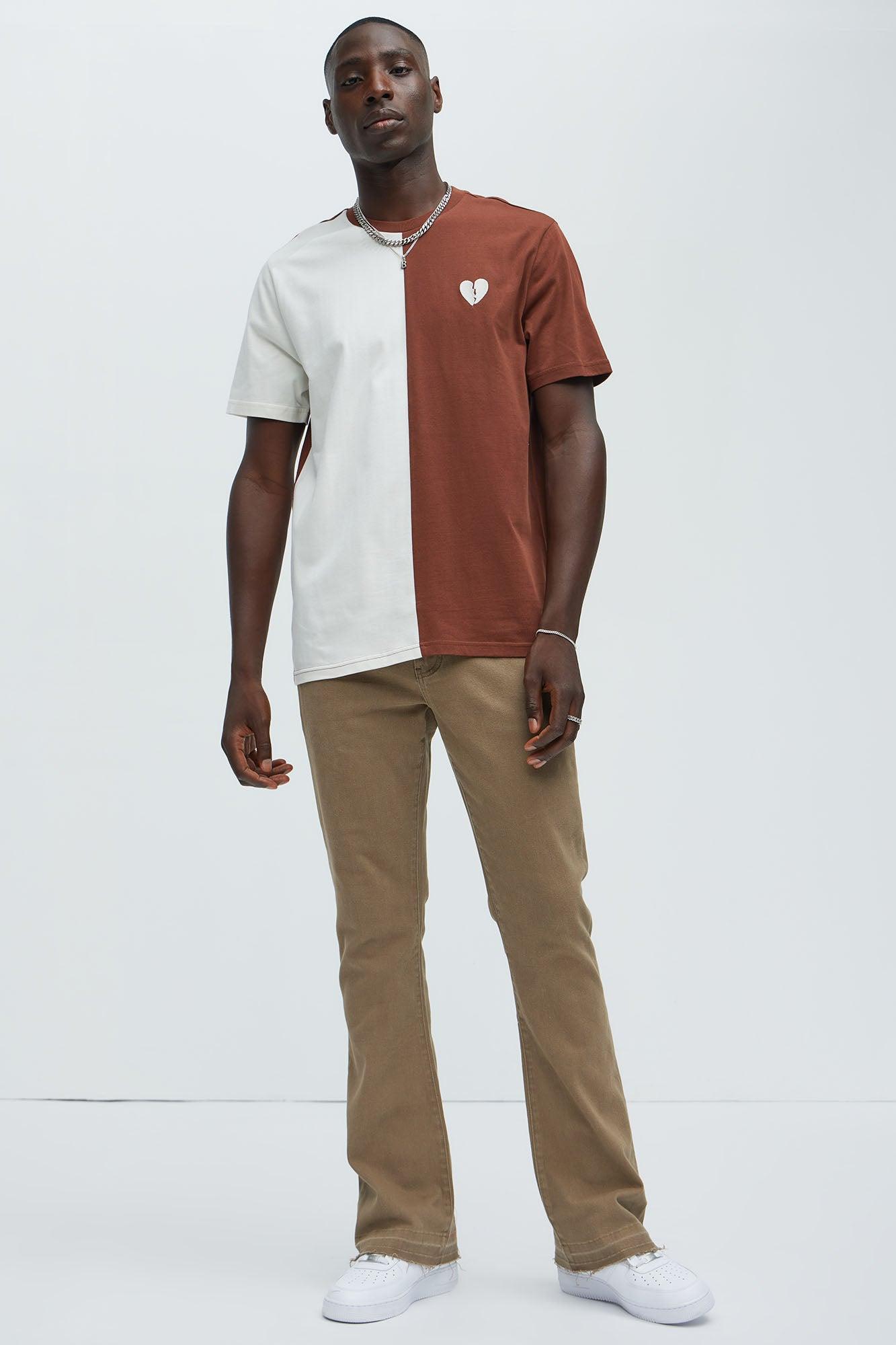 Heart Break Short Sleeve Tee - Rust/combo Product Image