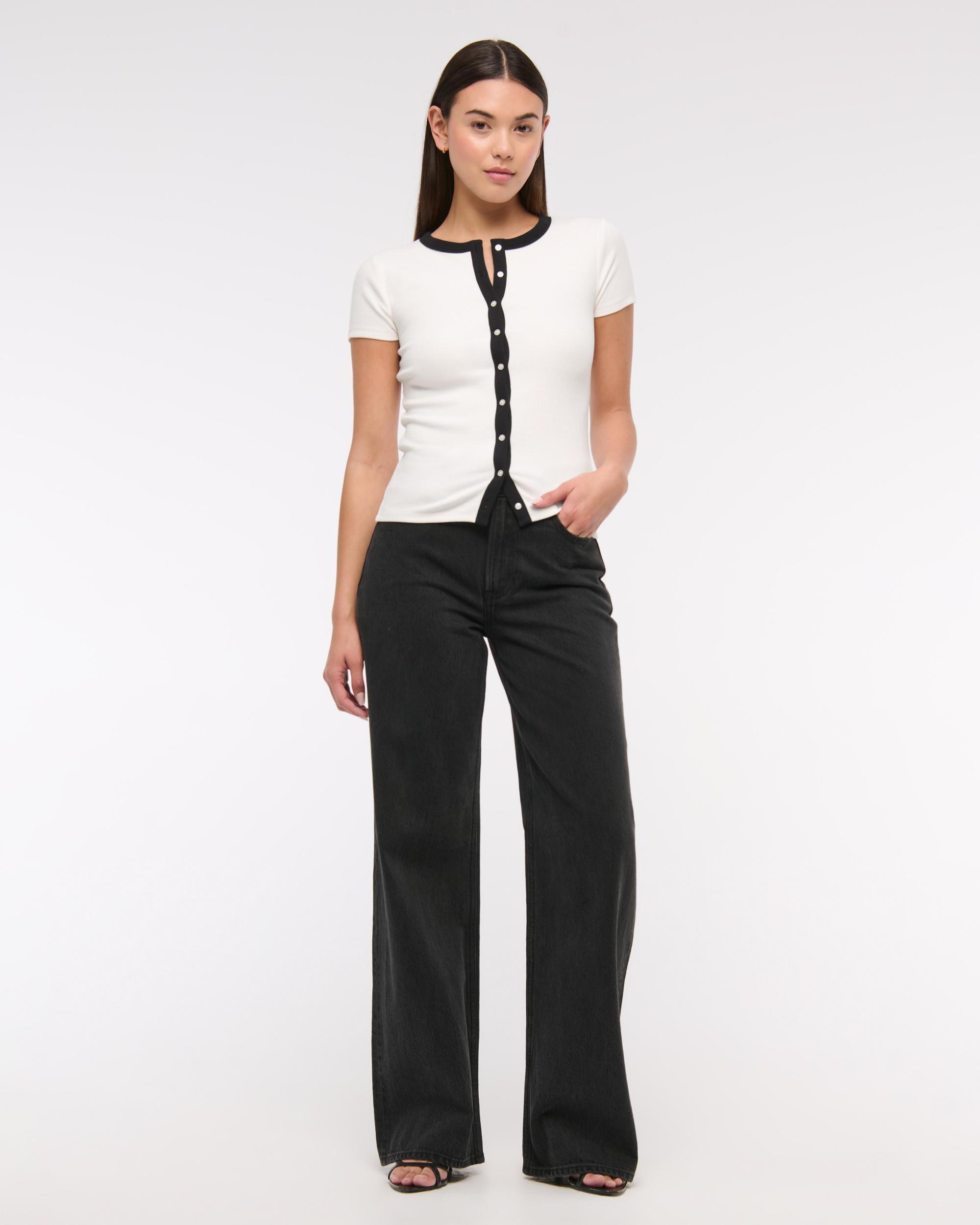Ribbed Button-Through Top Product Image