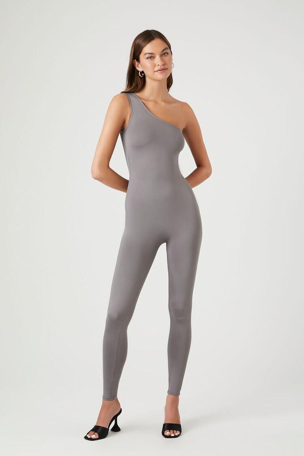 Contour Sculpt One-Shoulder Jumpsuit | Forever 21 Product Image