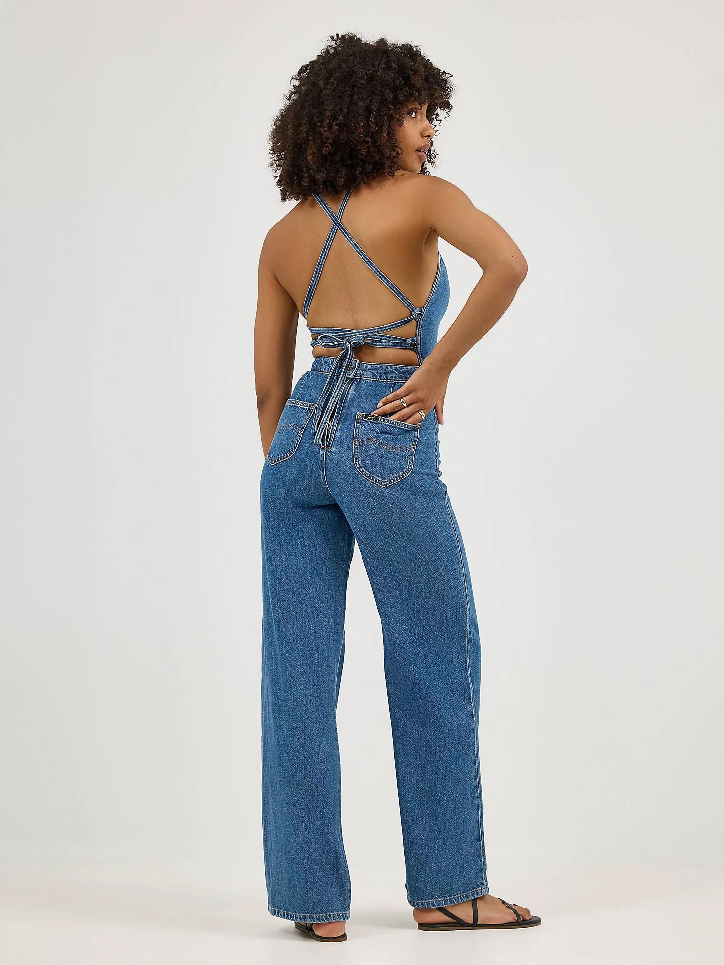 Women's Cross Back Denim Wide Leg Jumpsuit | Women's Union-Alls & Overalls | Lee® Product Image
