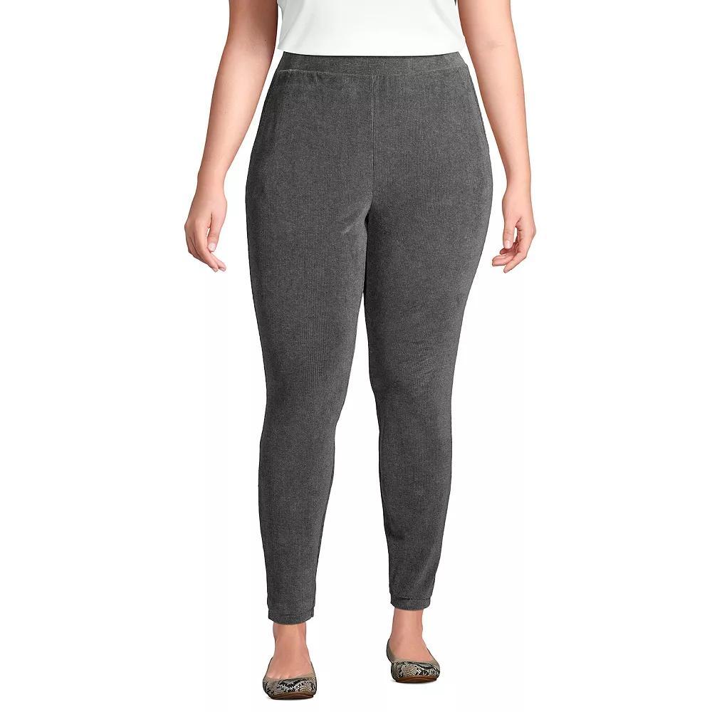 Plus Size Lands' End Sport Knit High-Waist Corduroy Leggings, Women's, Size: 1XL, Grey Product Image