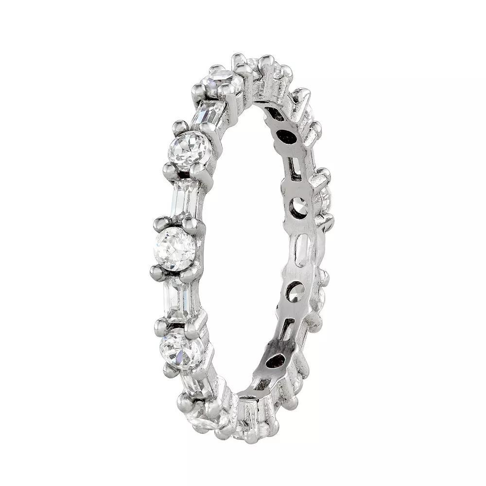 Contessa Di Capri Cubic Zirconia Eternity Ring, Women's, Size: 8, Sterling Silver Product Image