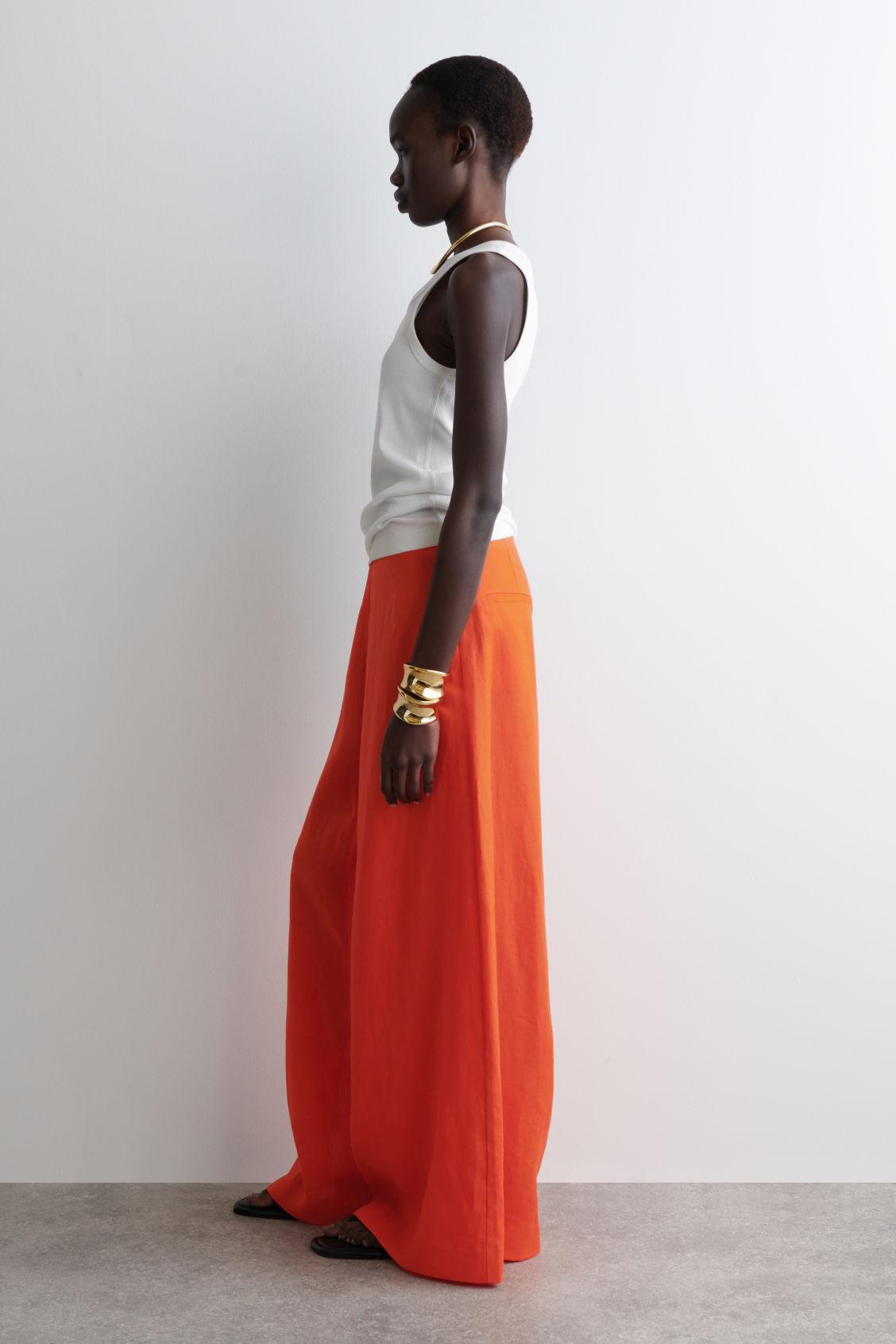 LINEN WIDE-LEG PANTS Product Image
