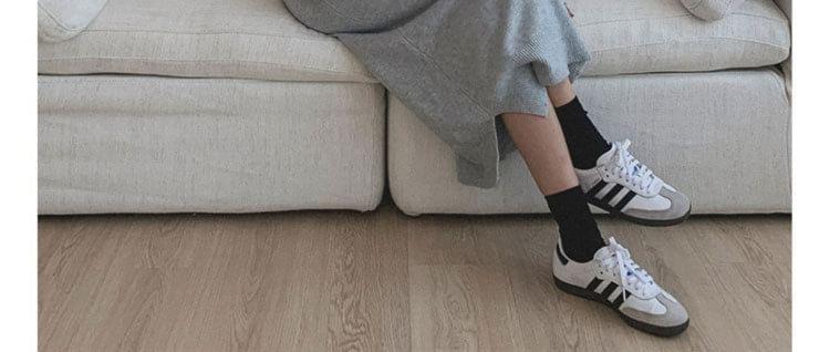 Long Sleeve Turtleneck Plain Midi Sweater Dress Product Image