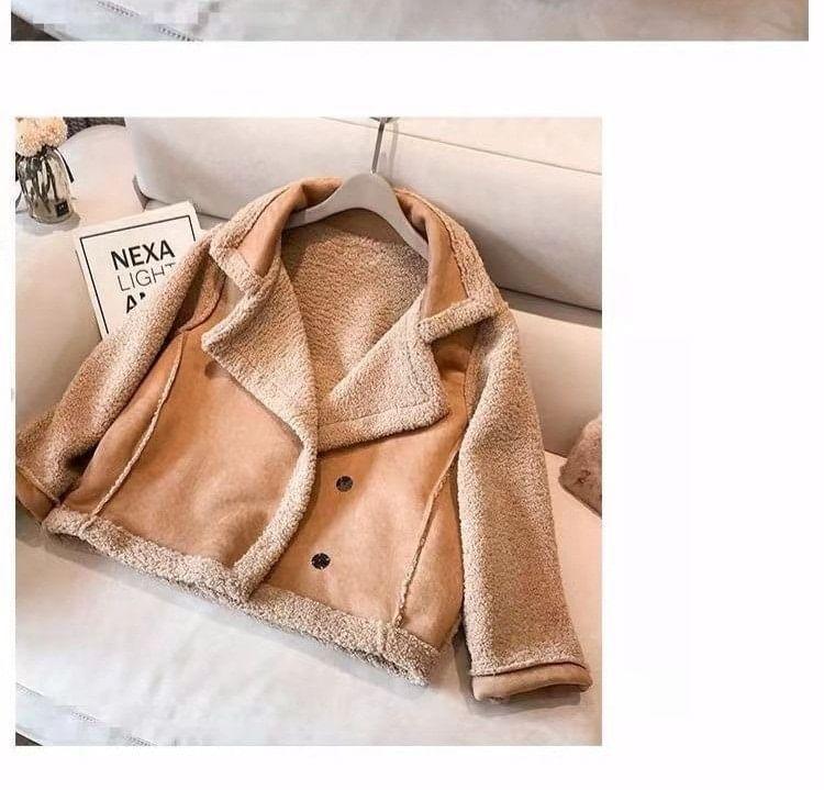 Fleece-Lined Double-Breasted Jacket Product Image