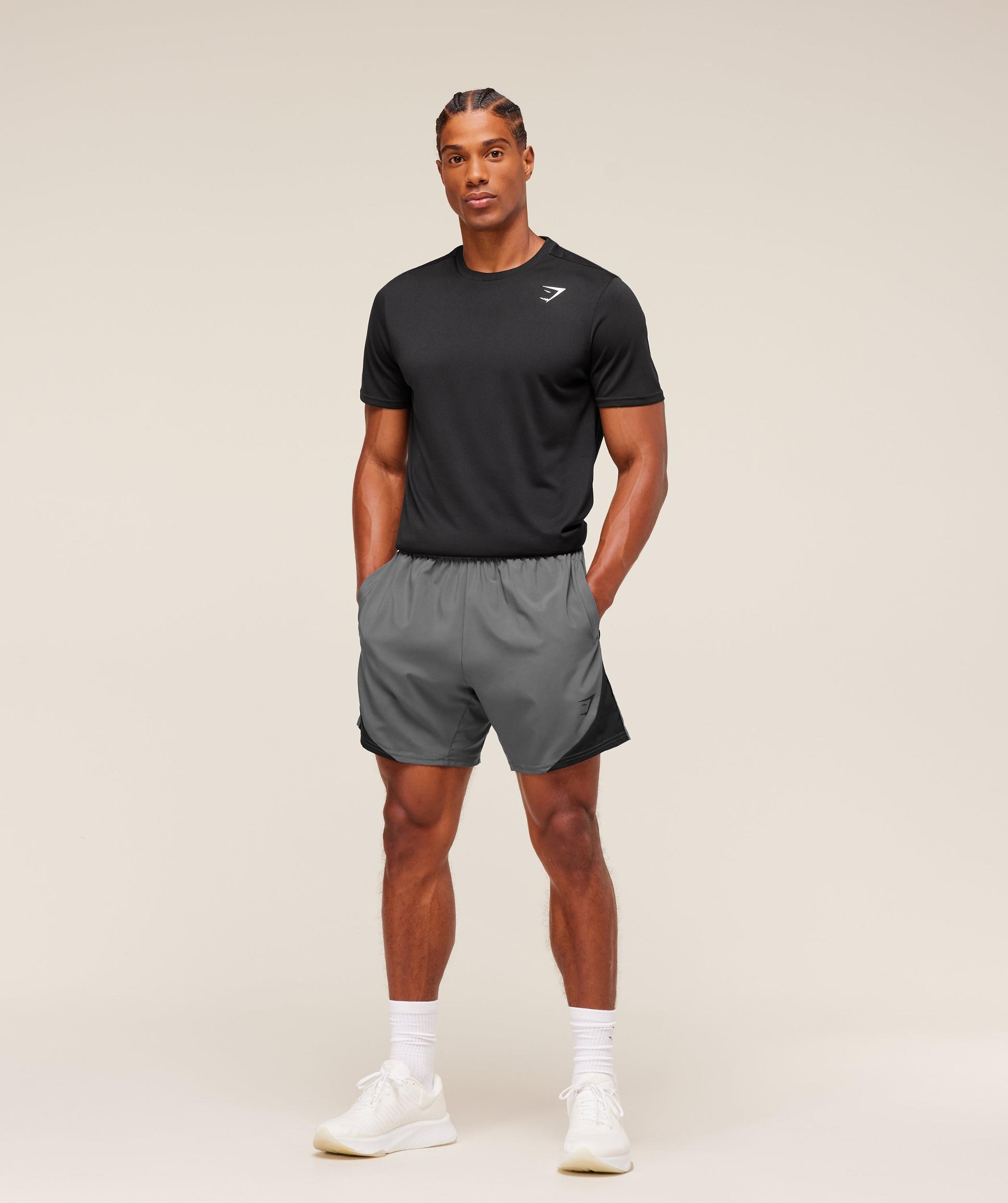 Gymshark Arrival Block 6" Shorts - Dark Grey Male Product Image