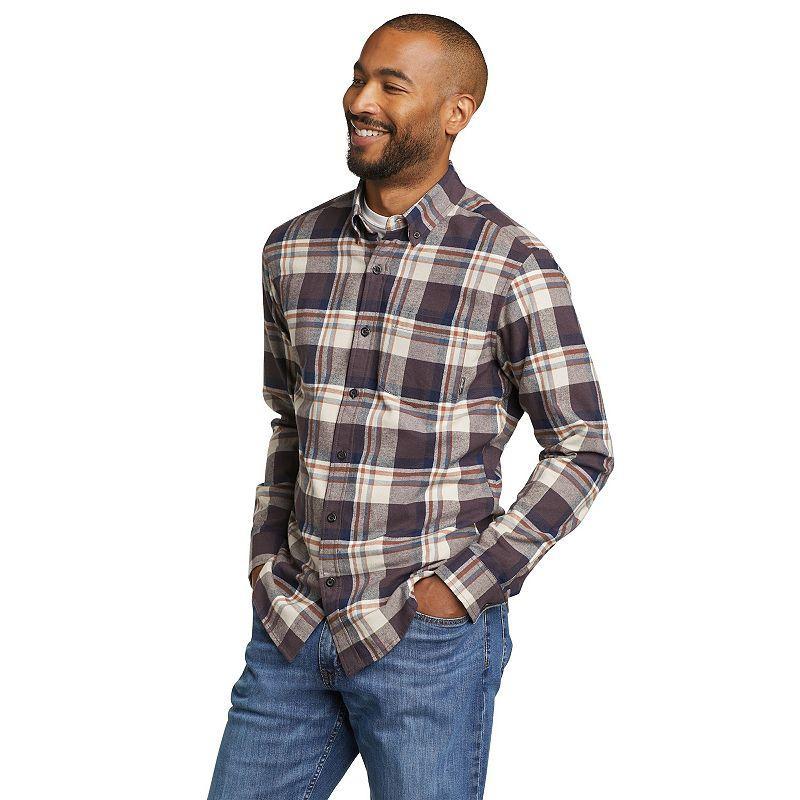 Men's Eddie Bauer Field Flannel Button-Down Shirt, Size: Large, Deep Brown Product Image