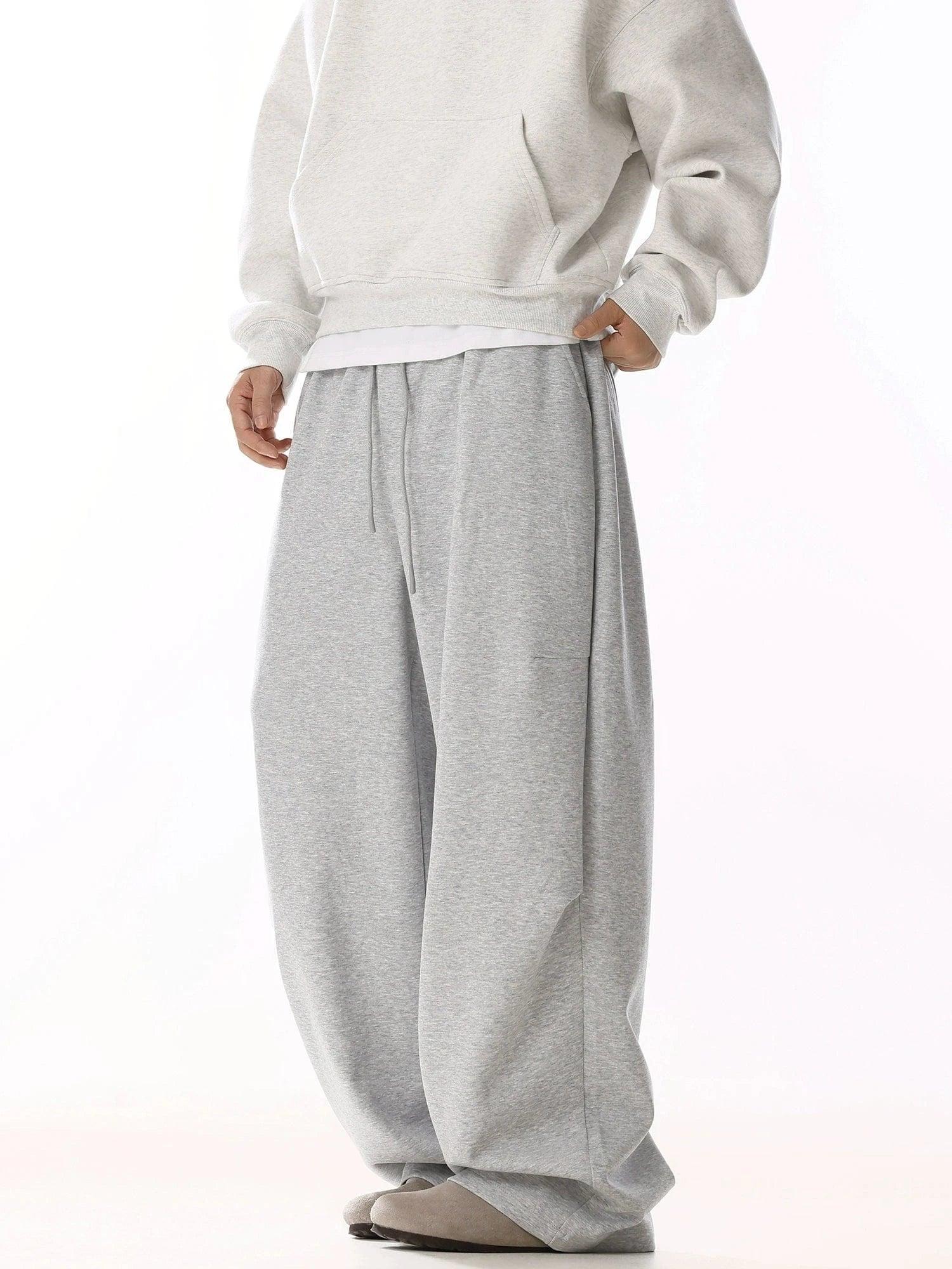 RT No. 19818 GRAY BAGGY STRAIGHT SWEATPANTS Product Image