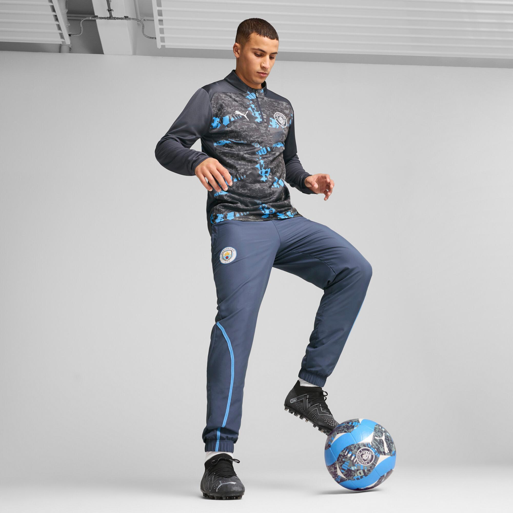 PUMA Manchester City Pre-Match Men's Quarter-Zip Top in Grey Product Image