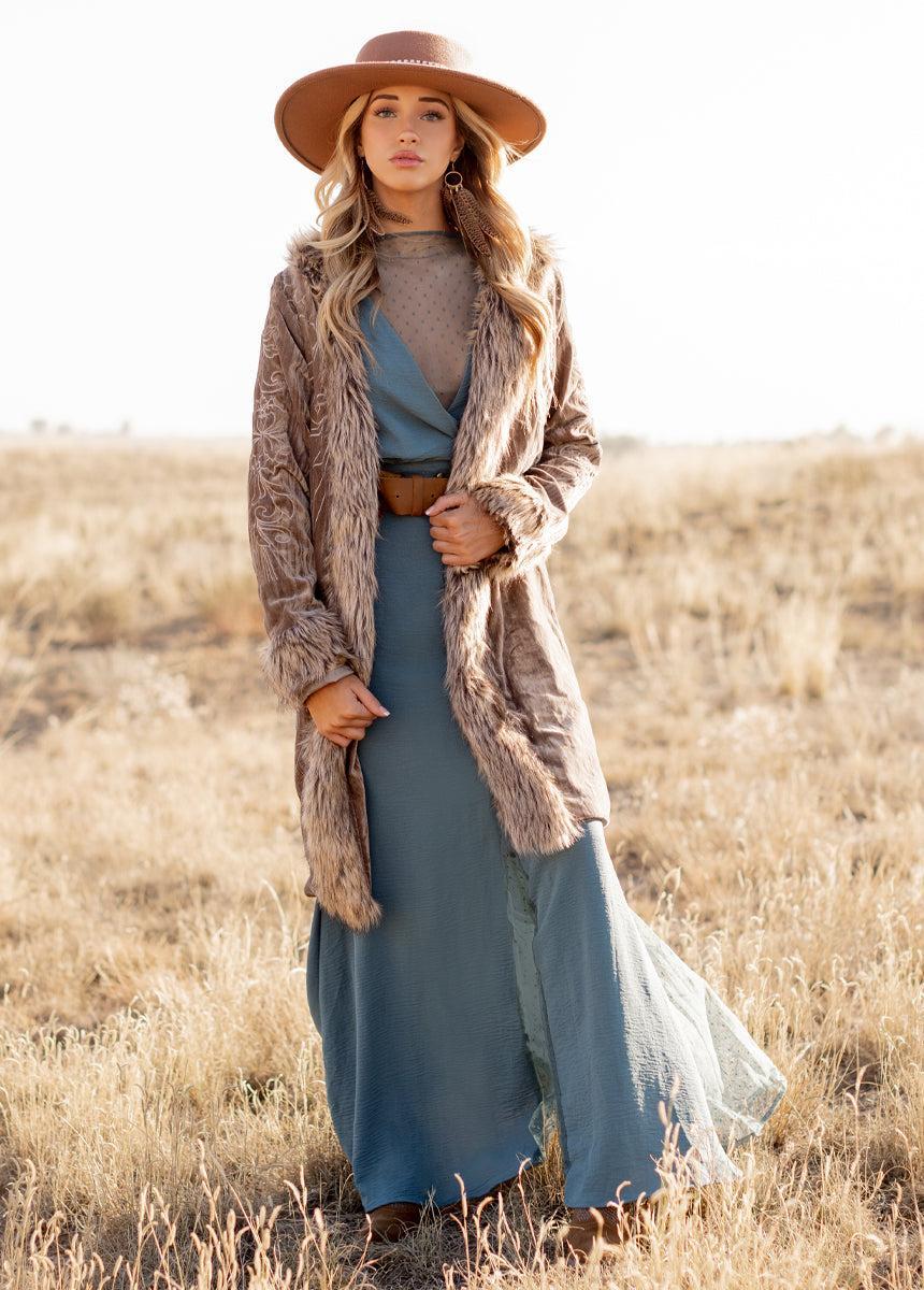 Tisannah Dress in Dusty Teal Female Product Image