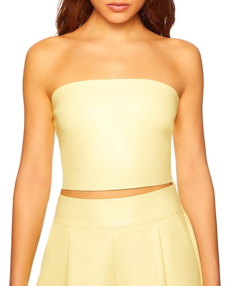 Susana Monaco Faux Leather Cropped Tube Top Product Image