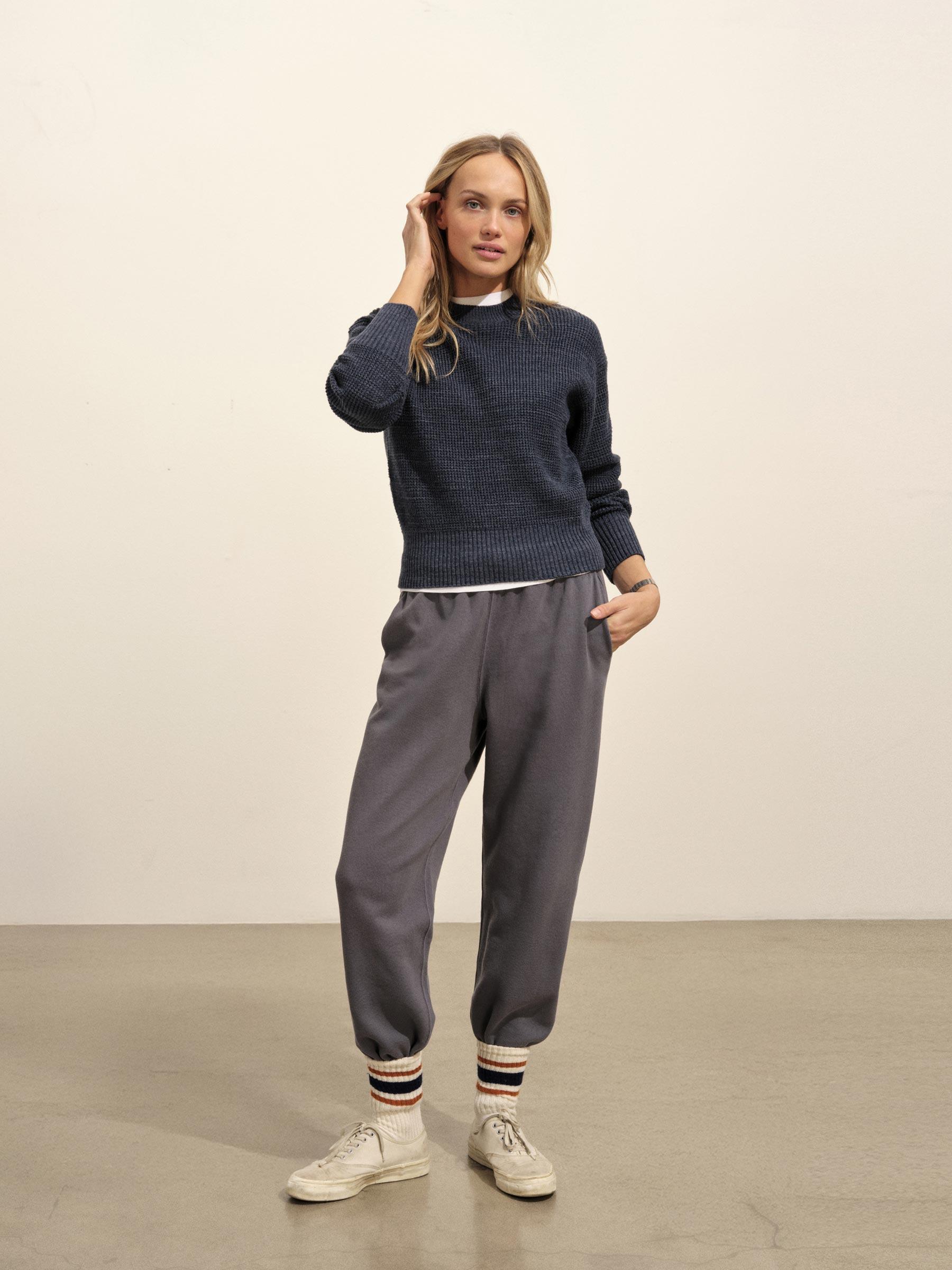 Marled Navy Heather Seafarer Shrunken Crew Product Image