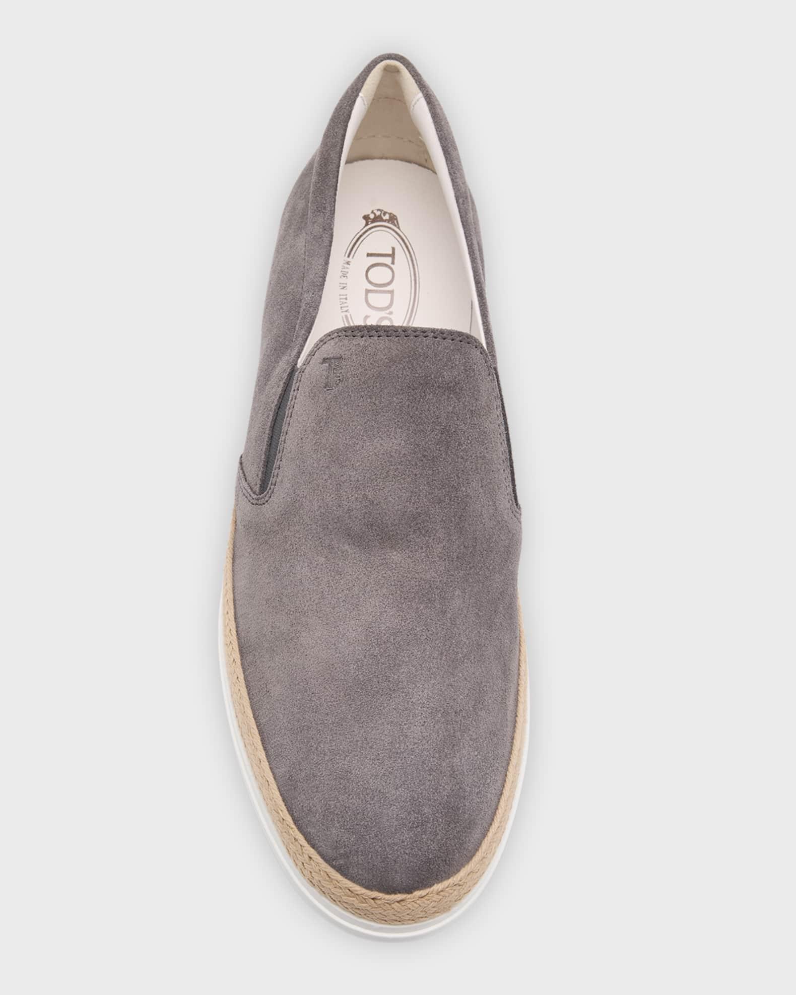 Men's Rubber Pebble-Sole Suede Espadrilles Product Image