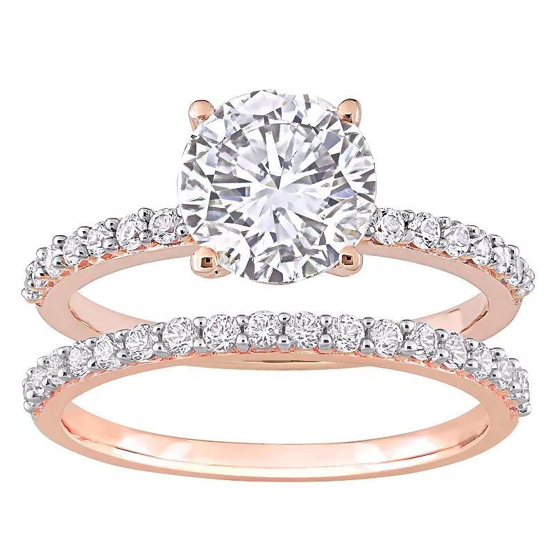 Stella Grace 10k Gold Lab-Created White Sapphire Engagement Ring Set, Women's, Size: 4 Product Image