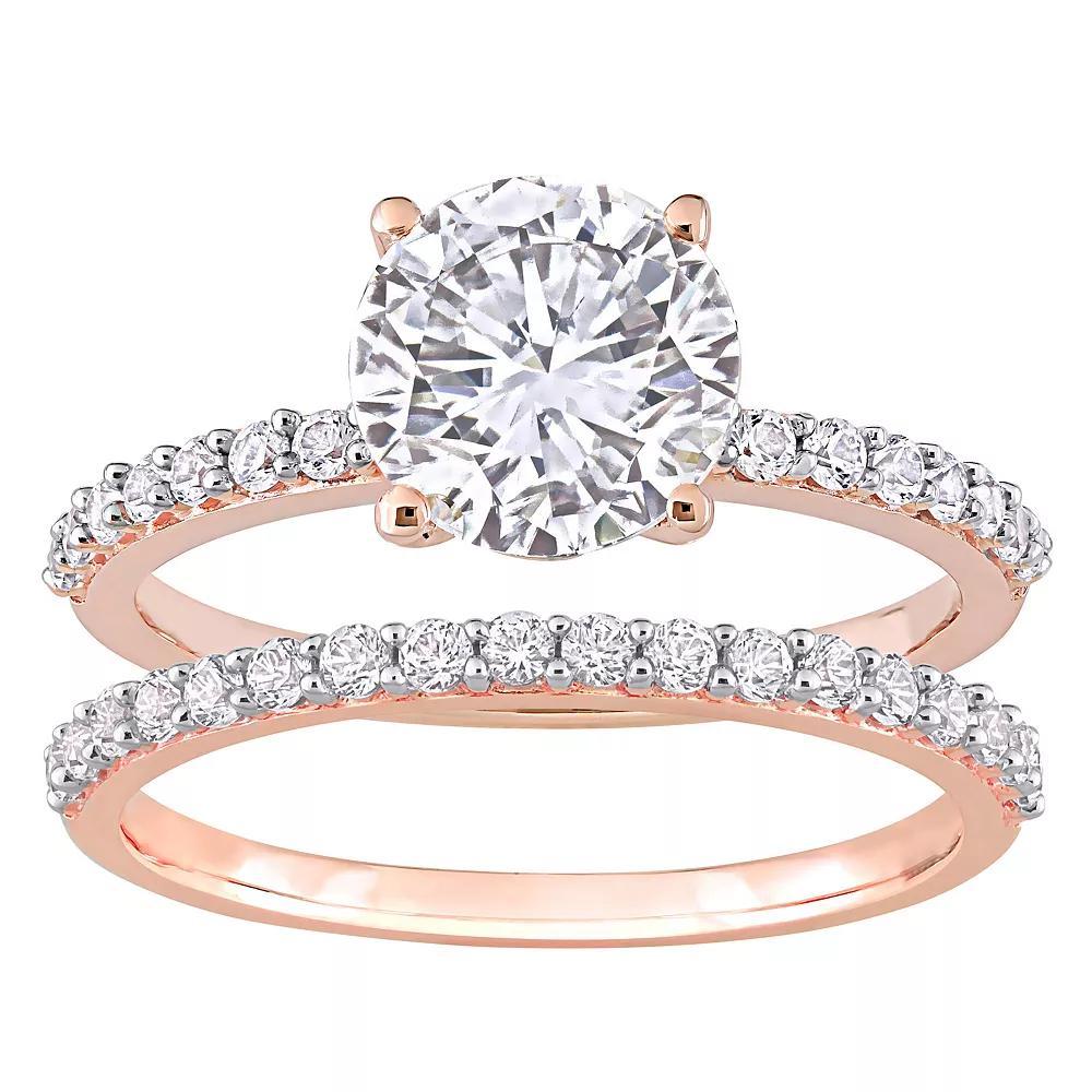 Stella Grace 10k Gold Lab-Created White Sapphire Engagement Ring Set, Women's, Size: 4 Product Image