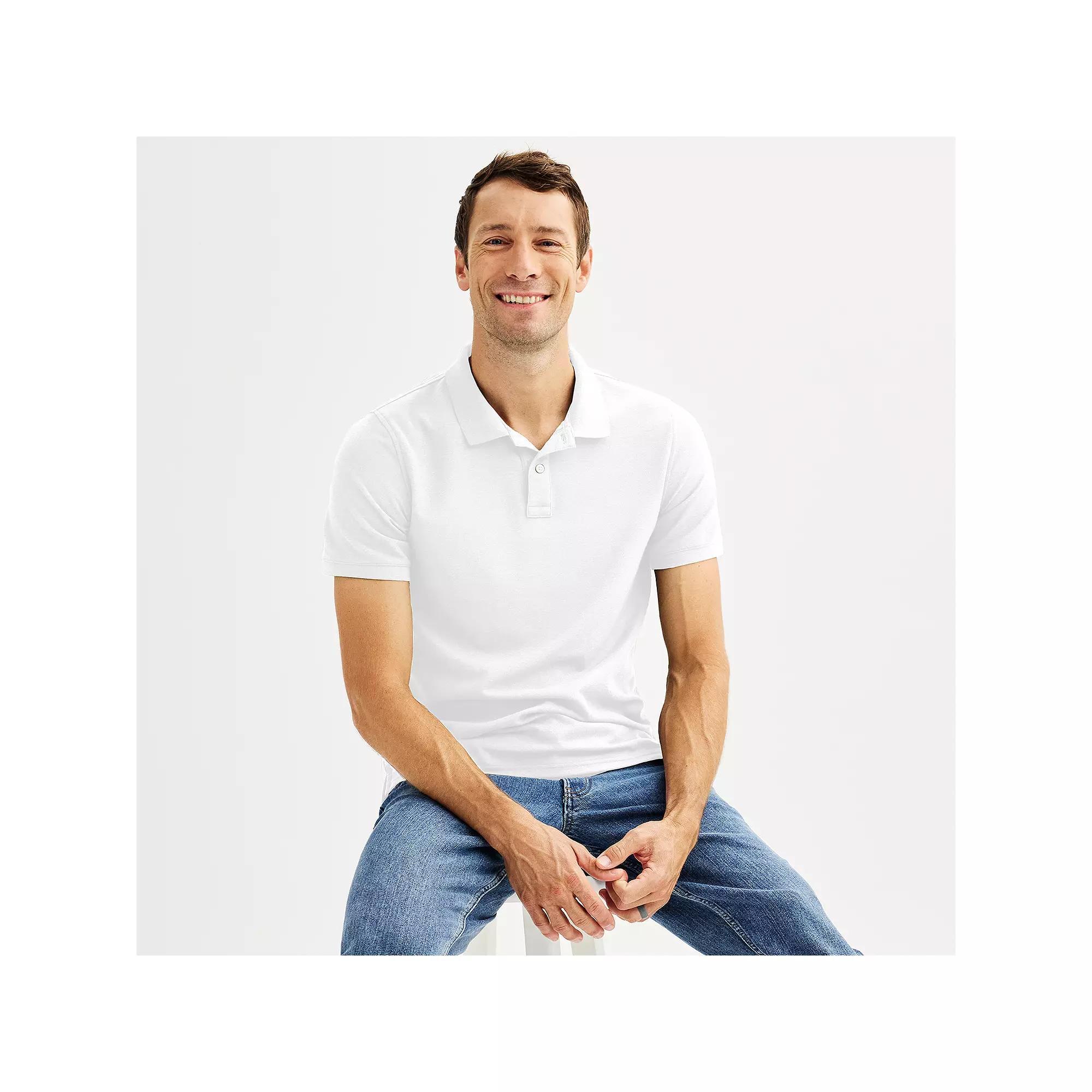 Sonoma Goods For Life® Adaptive Pique Polo, Men's, Size: Small, Light Yellow Product Image
