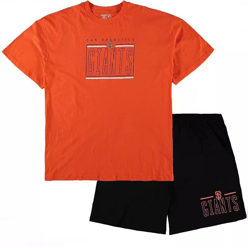 Mens Concepts Sport /Black San Francisco Giants Big & Tall T-Shirt & Shorts Sleep Set Product Image