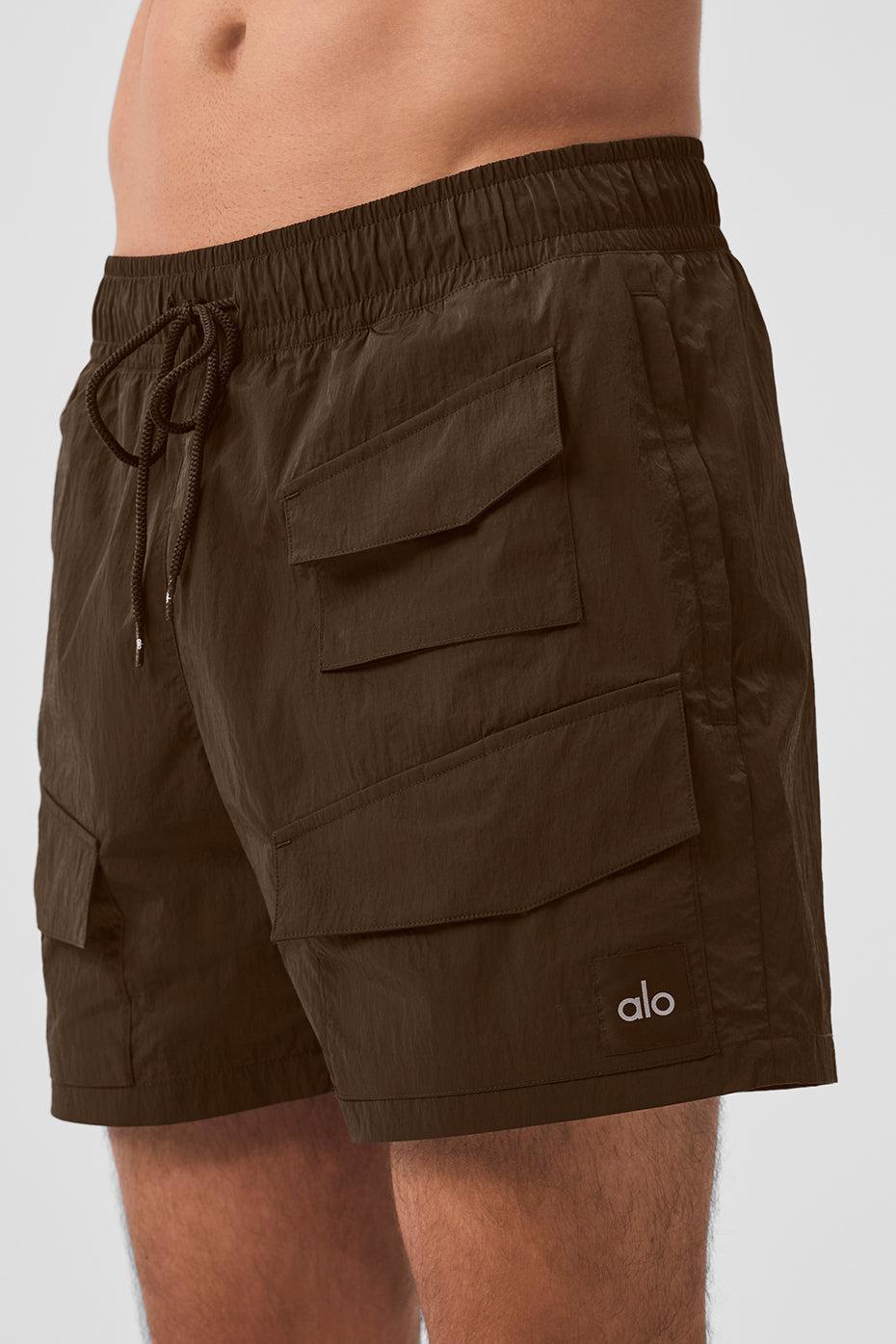 7" Crinkle Nylon Excursion Cargo Short - Espresso Male Product Image