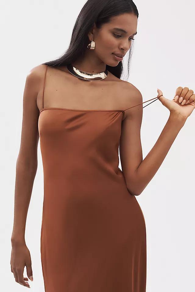 Good American Sleeveless Satin Slip Maxi Dress Product Image