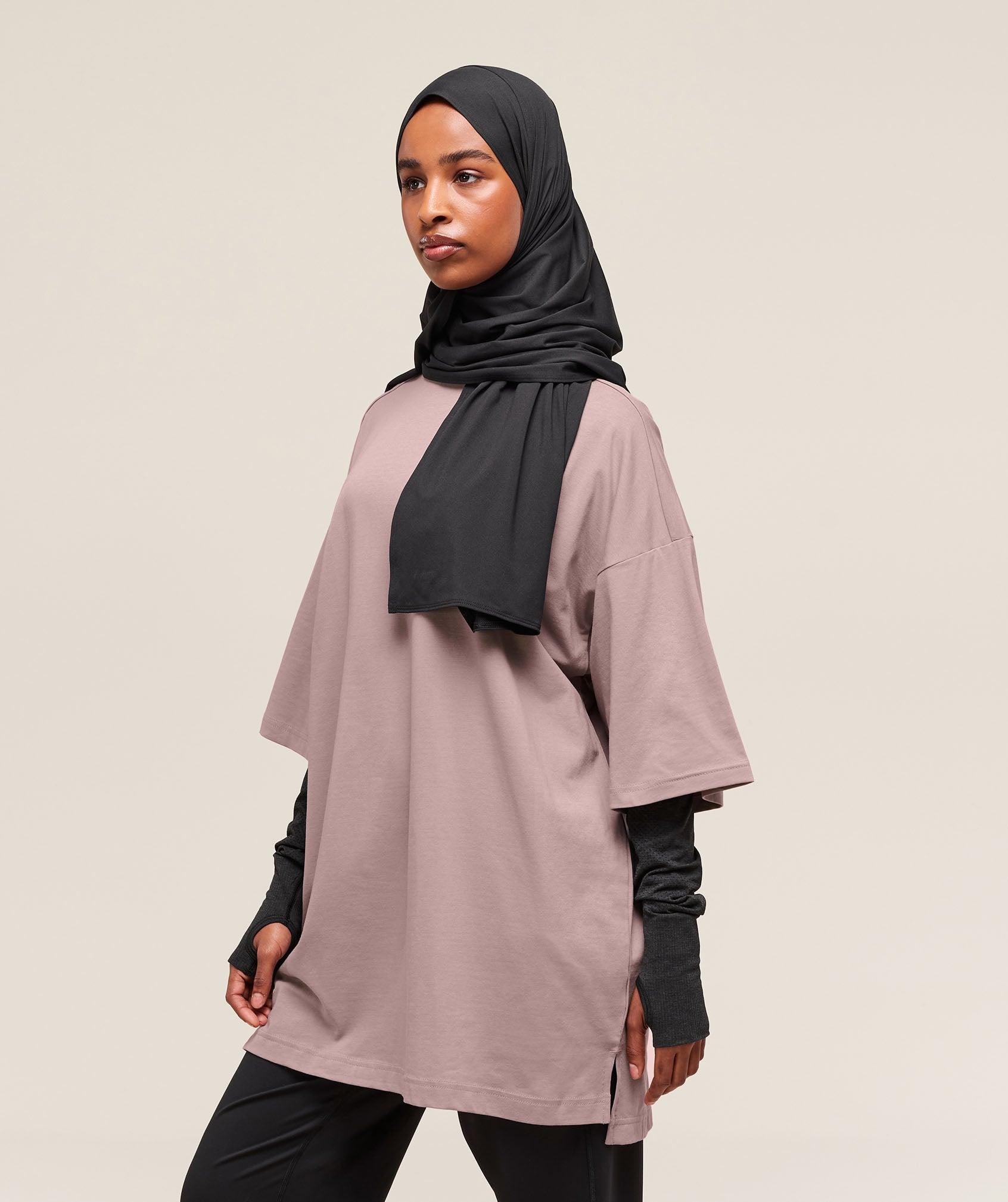 Gymshark Covered Longline Cotton T-Shirt - Washed Mauve Female Product Image