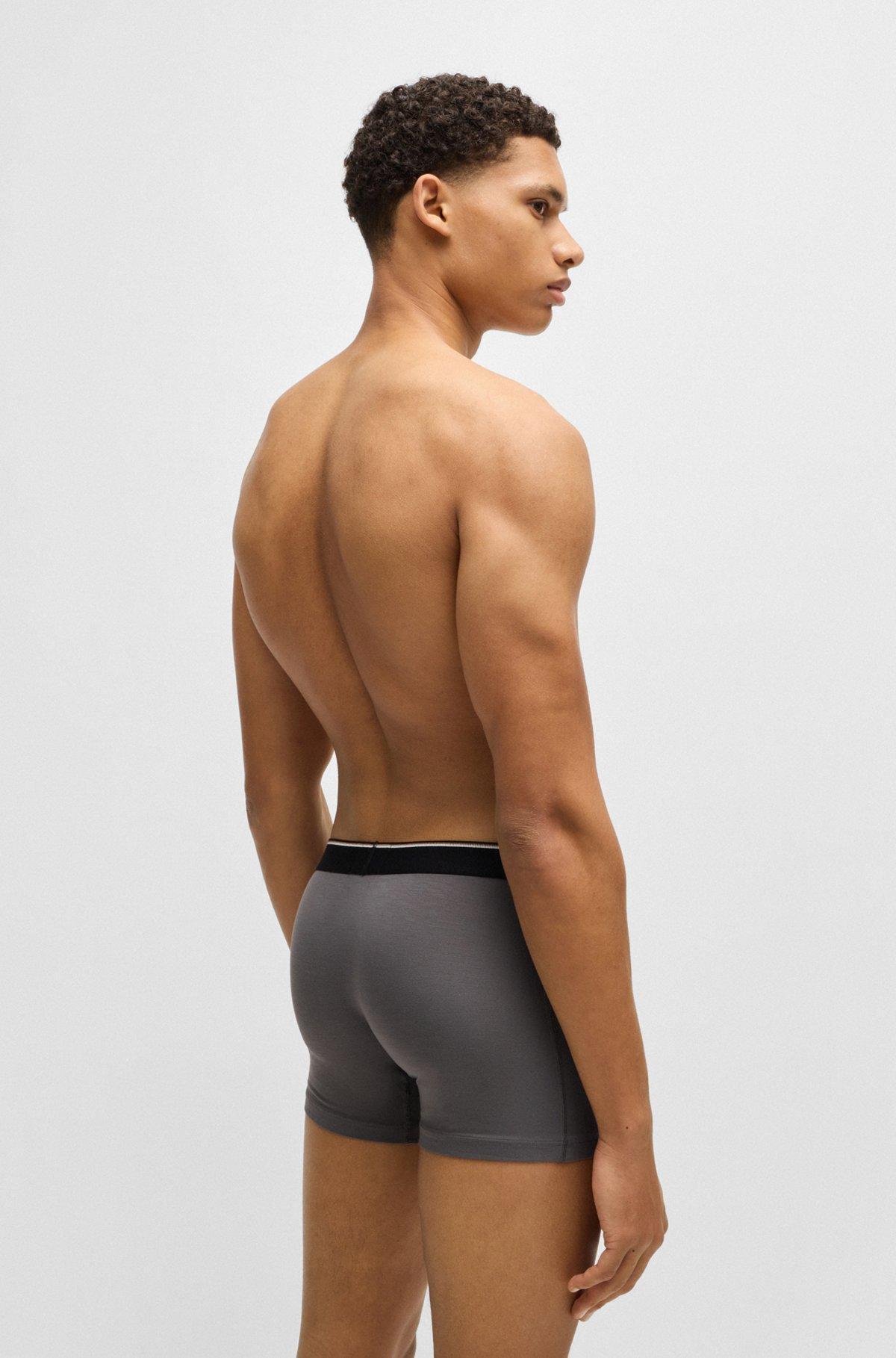 Three-pack of stretch-jersey boxer briefs with logos Product Image