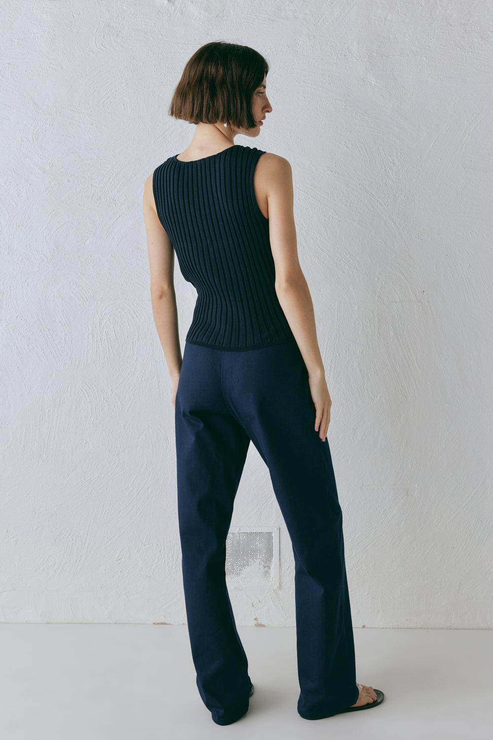 Billie Knit Top Navy Product Image