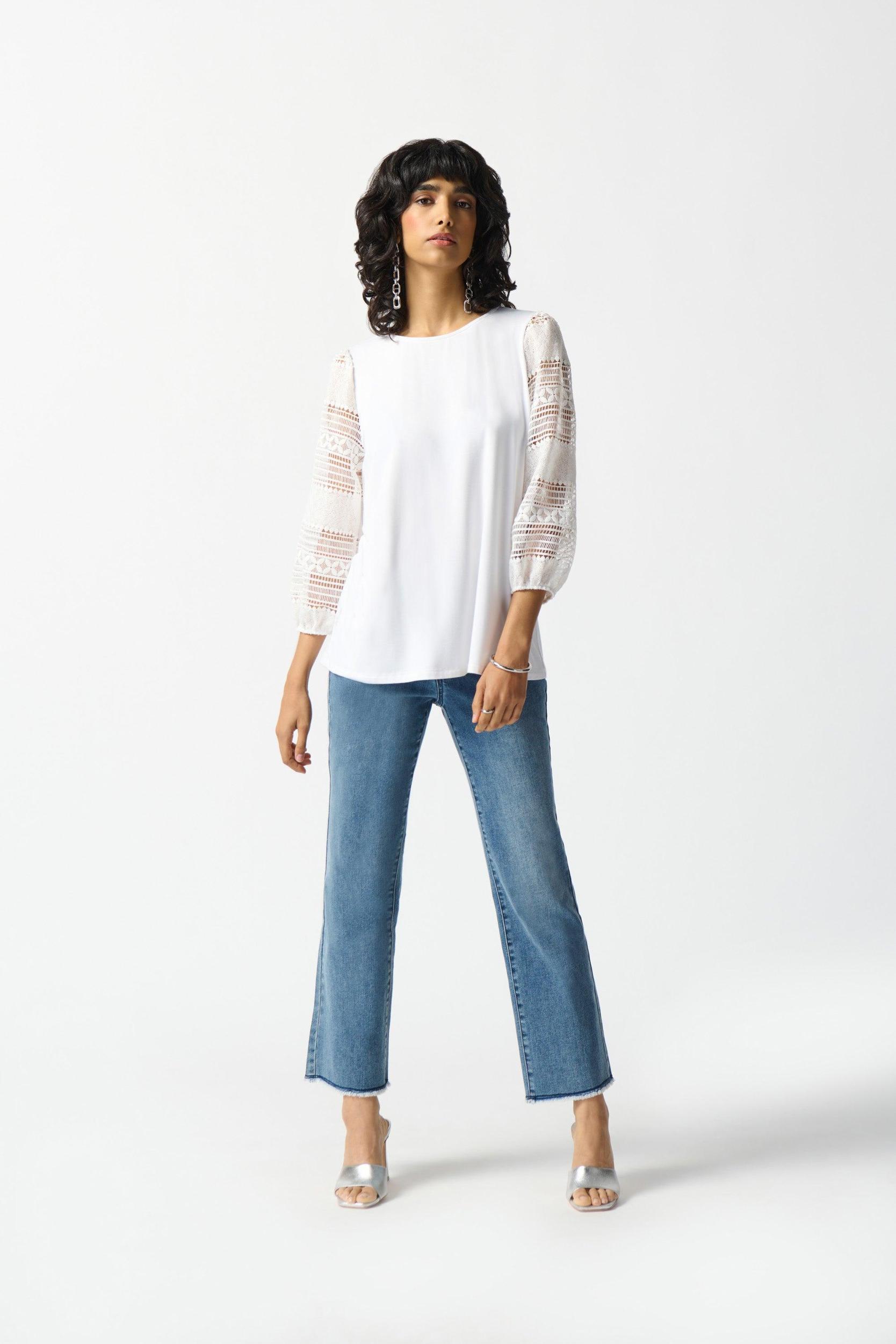 Bamboo Jersey And Guipure Top Product Image