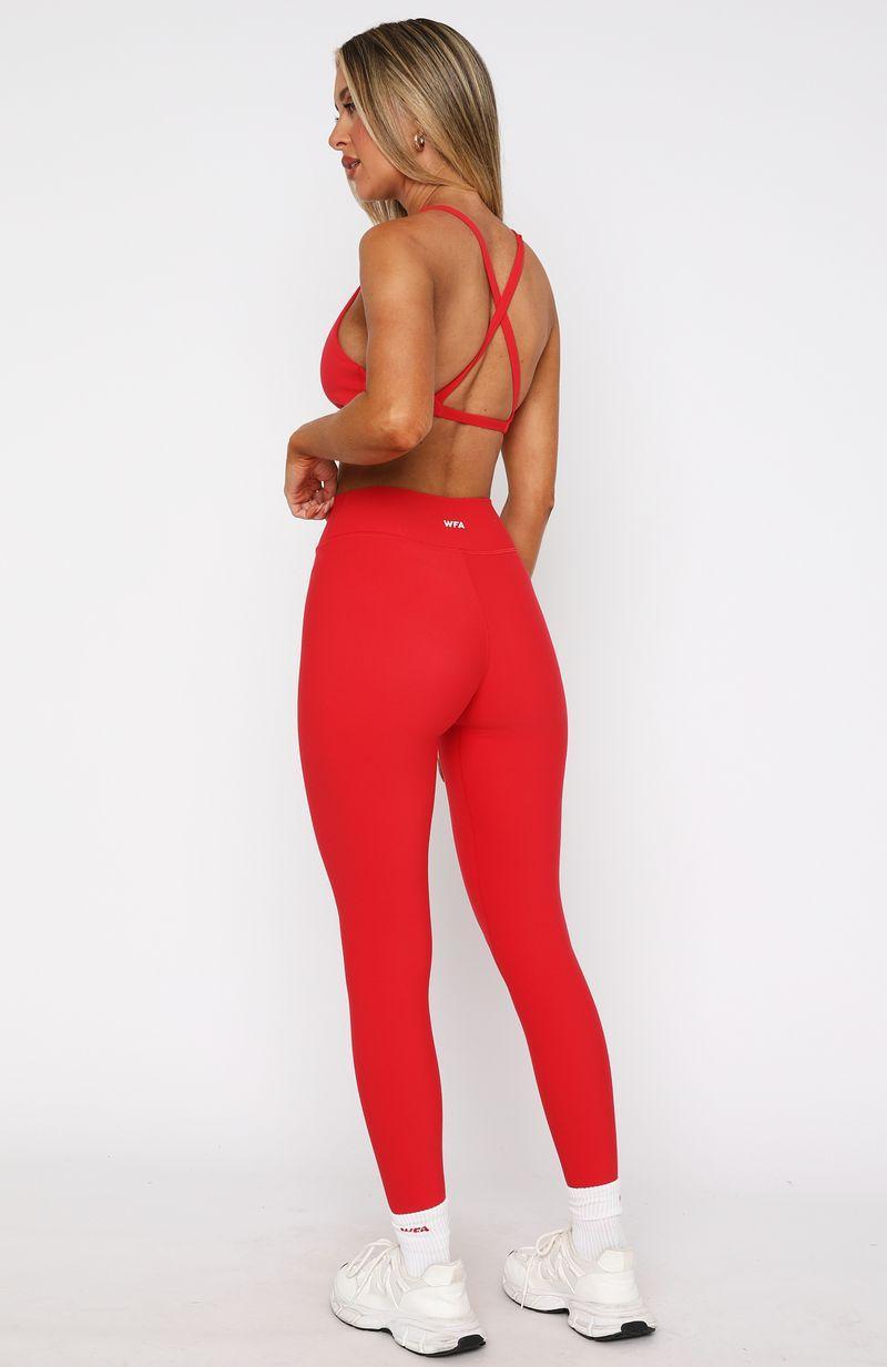 Ready Set Go Cross Front Leggings Red Product Image