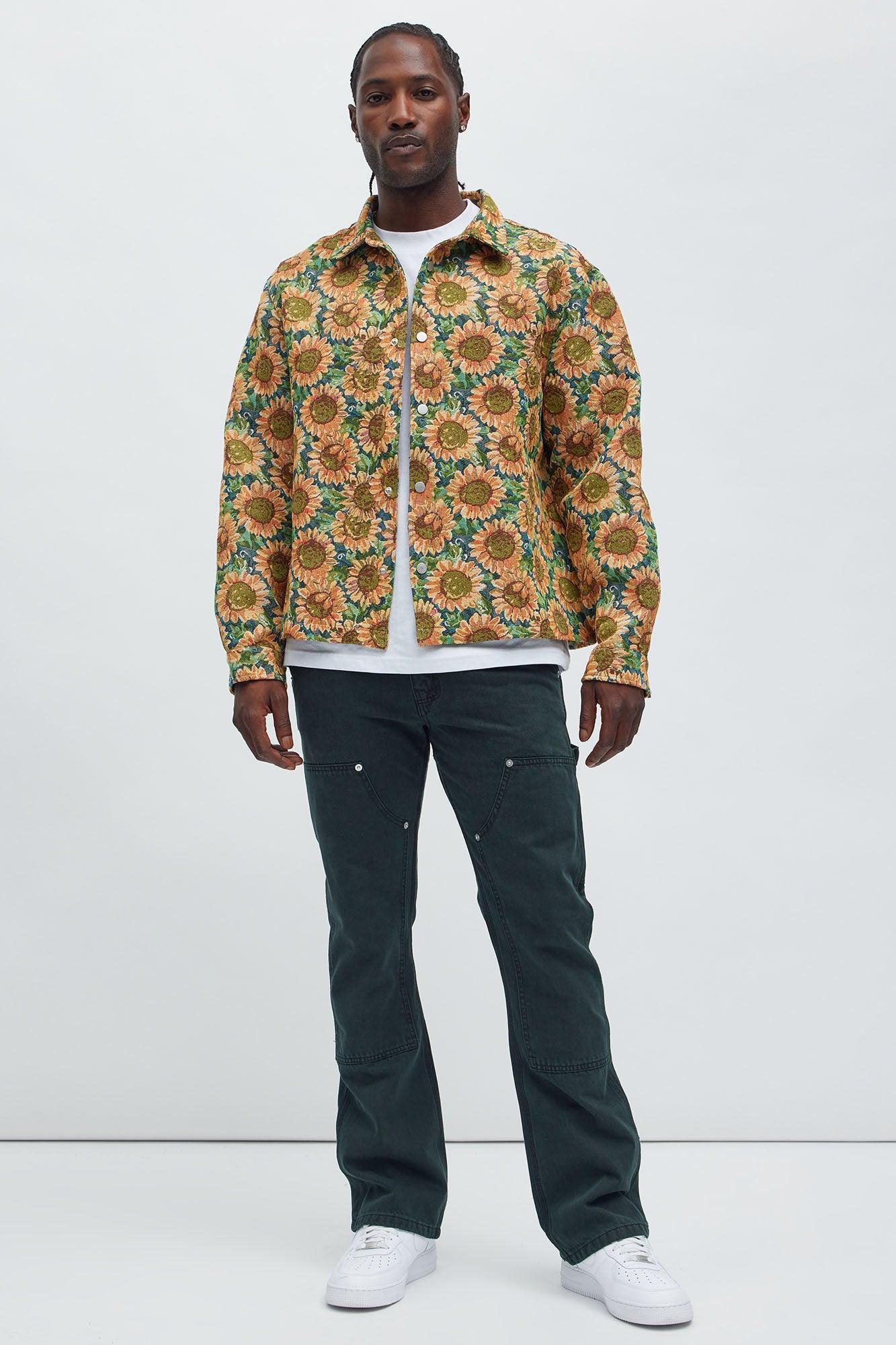 Sunflower Tapestry Button Up Shirt - Multi Color Product Image